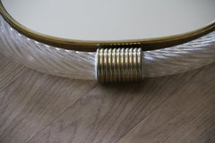 Twisted Rope White Murano Glass Mirror In Barovier Style, Currently Available