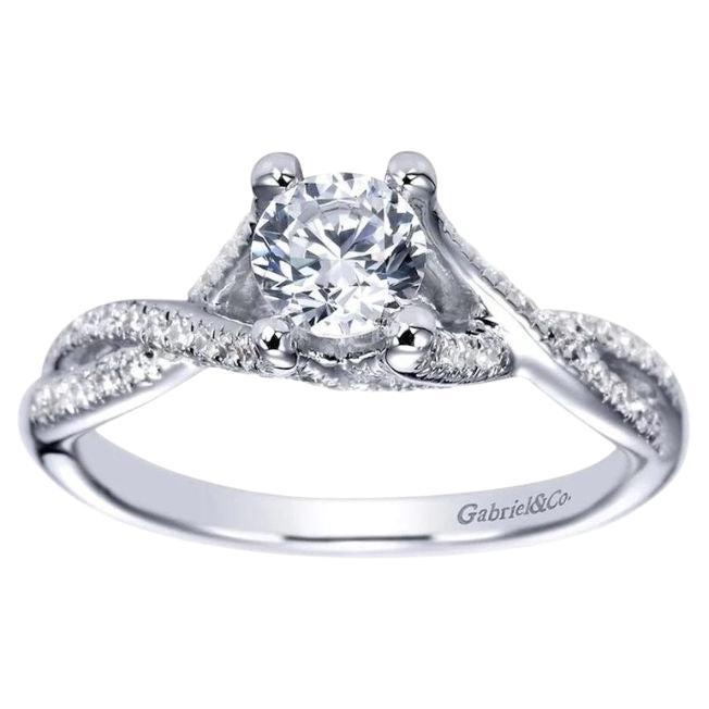 Twisted Shank Diamond Halo Engagement Ring