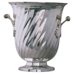 Twisted silver-plated metal champagne bucket, 1950s