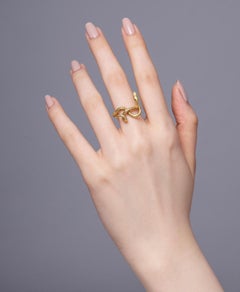 Twisted Snake Ring 18 Karat Yellow Gold Rebirth and Protection Egyptian Snake