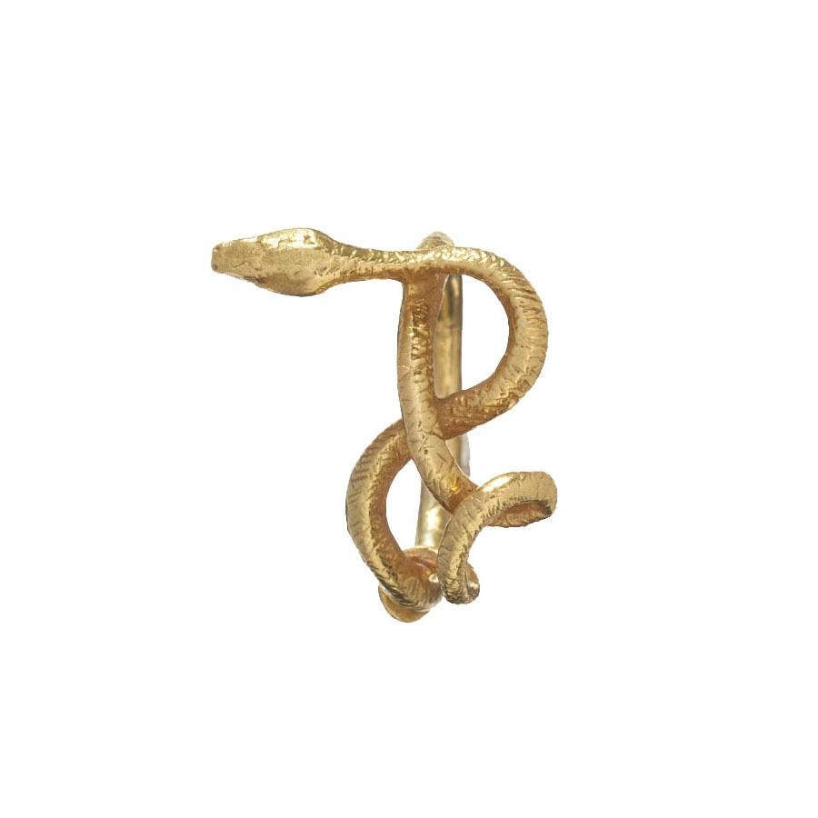 Gedrehter Schlangenring 18 Karat Gelbgold Wiedergeburt und Schutz ägyptische Schlange im Angebot 3