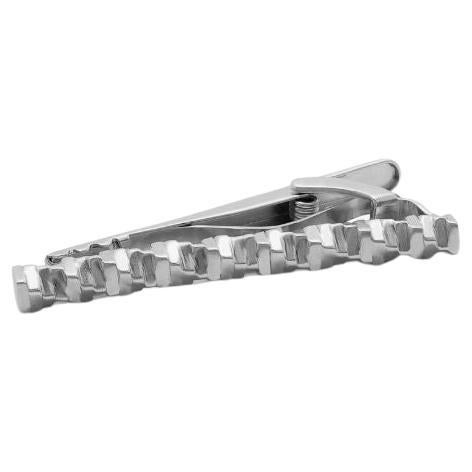 Twisted Square Tie Clip in Sterling Silver