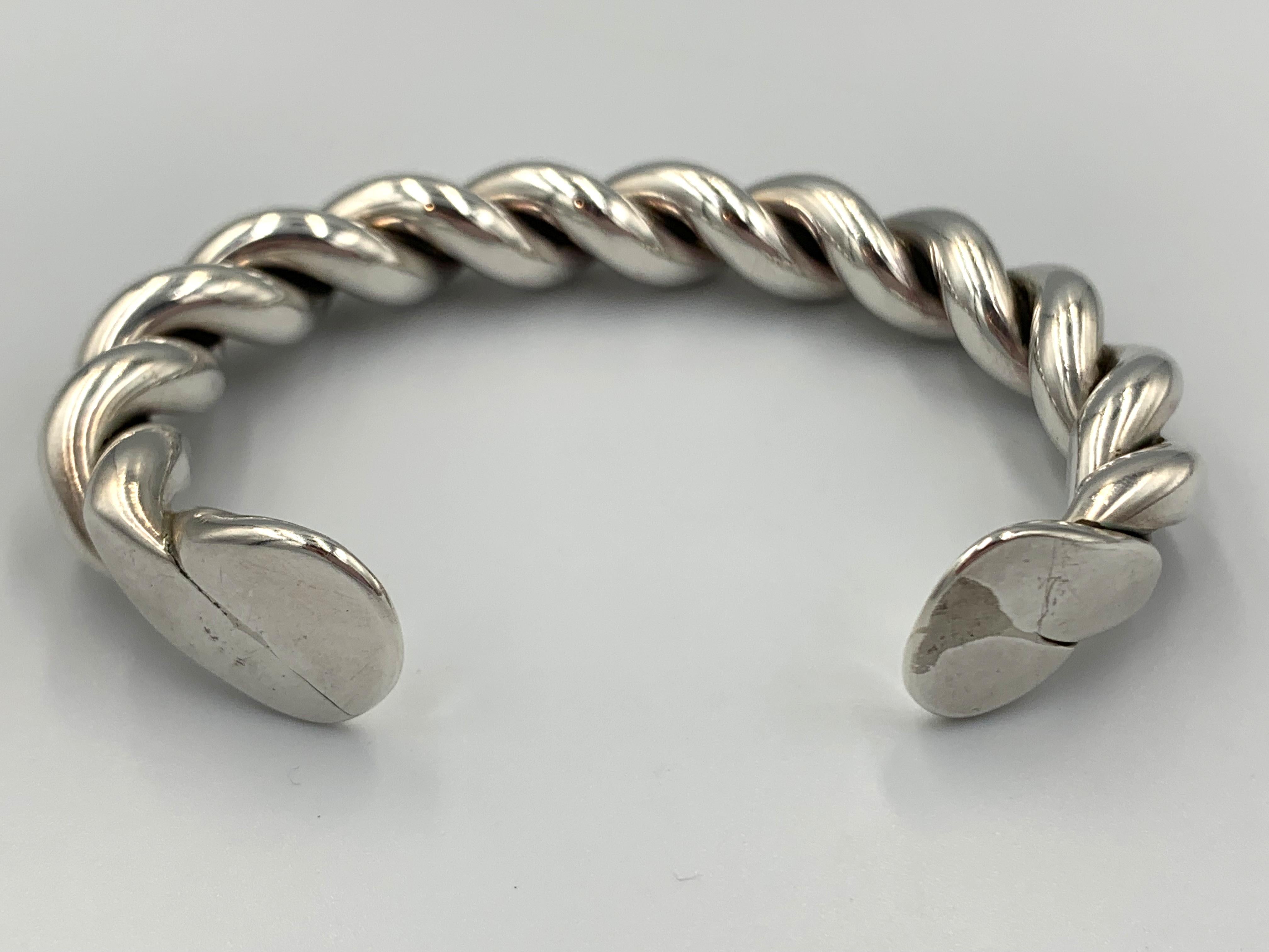 Twisted Sterling Silver Cuff by Albert Lee nativo estadounidense en venta