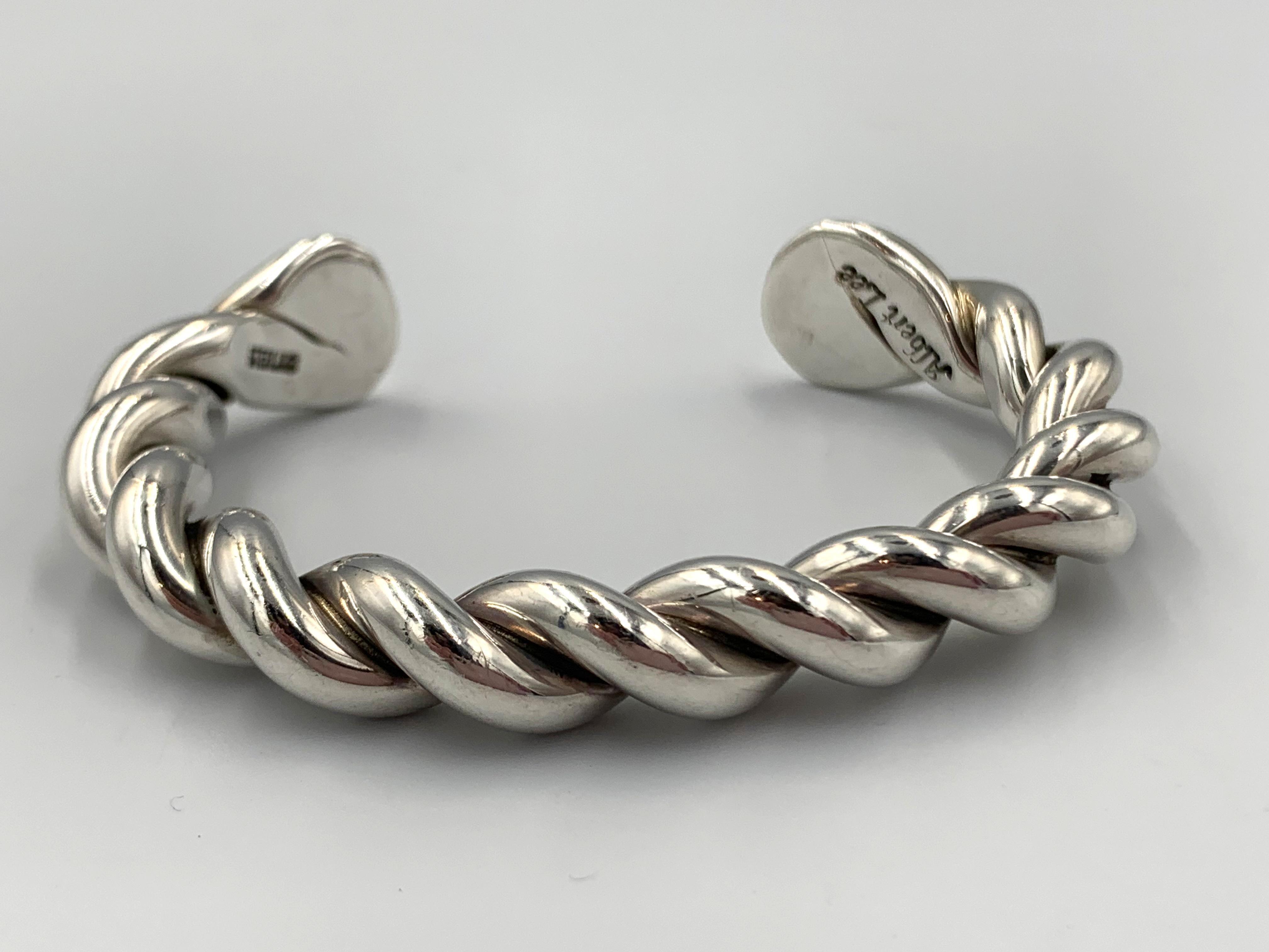 Femenino o masculino Twisted Sterling Silver Cuff by Albert Lee en venta