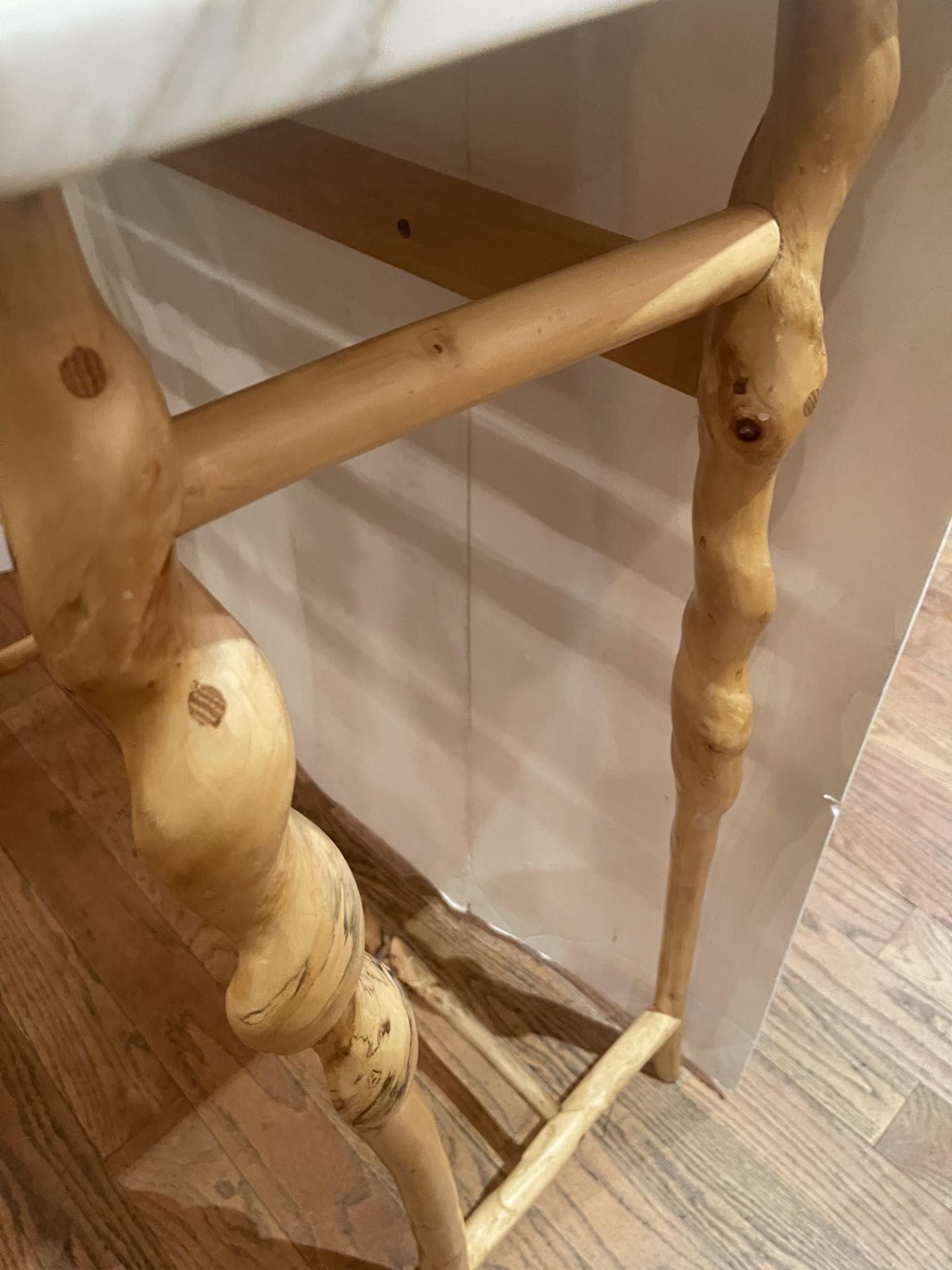Hand-Crafted Twisted Stick & Marble Console Table by  Renowned  Artist David Ebner 2010 For Sale
