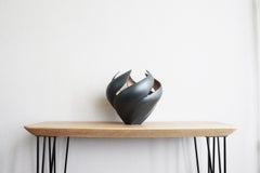 Twisted Vessel, Matte Black and Copper Lustre 'Bloom'