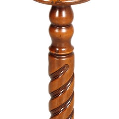 Twisted Walnut Column for Vase, Bust holder or Sculpture, 1940s, Gothic Style