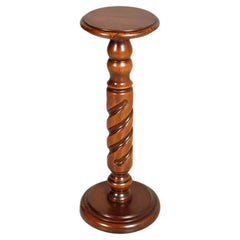 Twisted Walnut Column for Vase, Bust holder or Sculpture, 1940s, Gothic Style