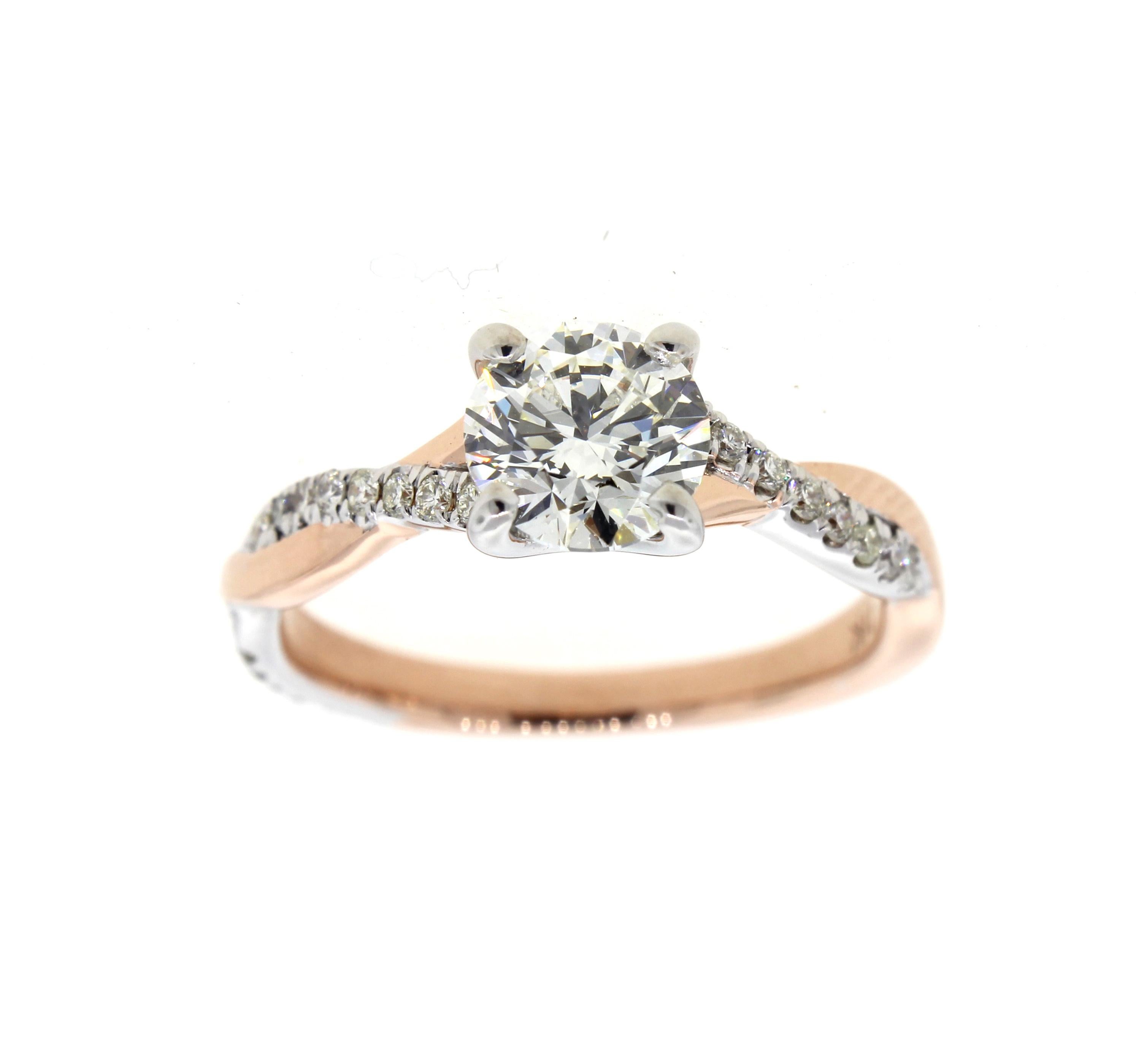 white gold with rose gold engagement rings