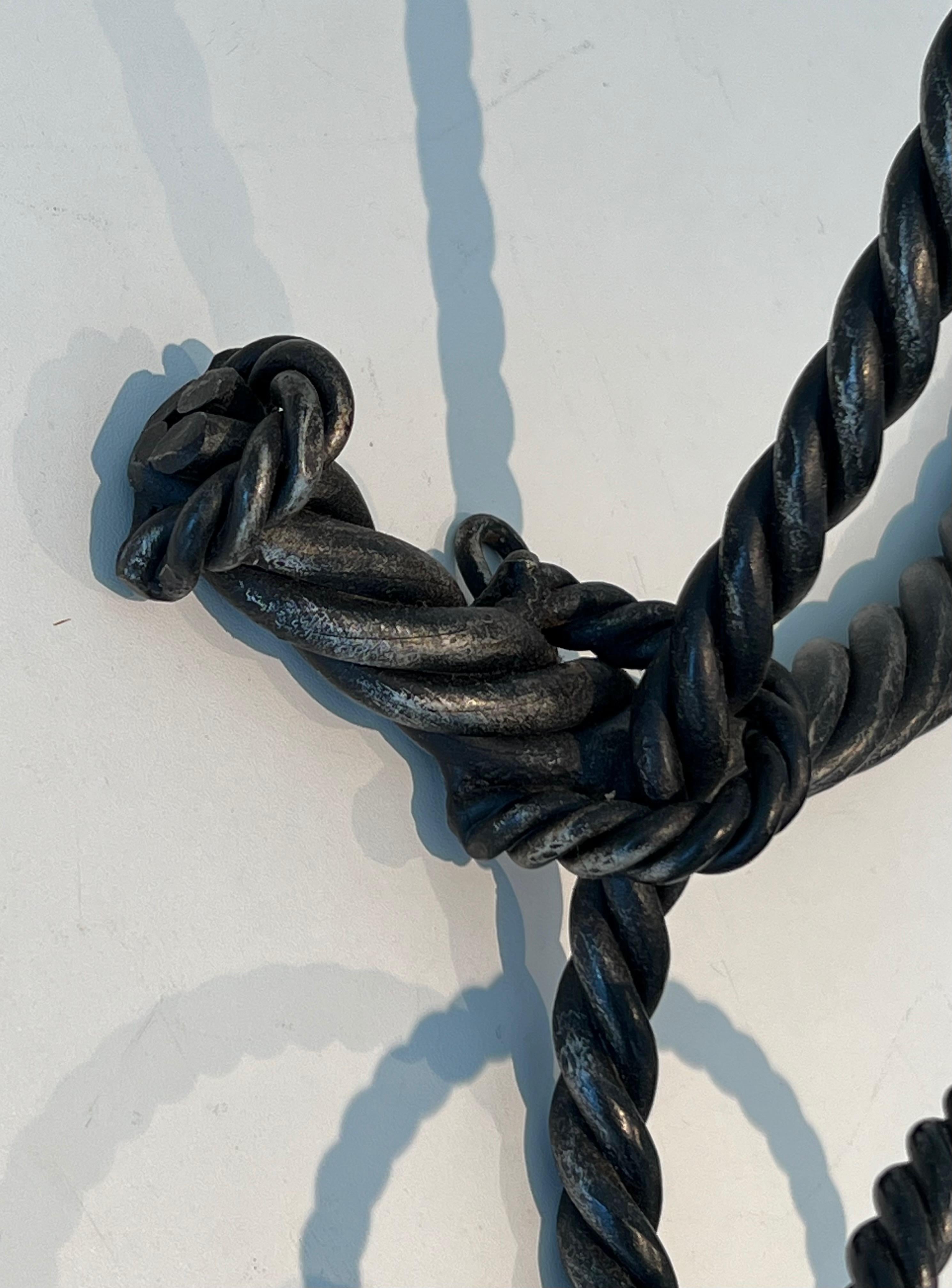 Twisted Wrought Iron Coat Rack. French Work For Sale 6