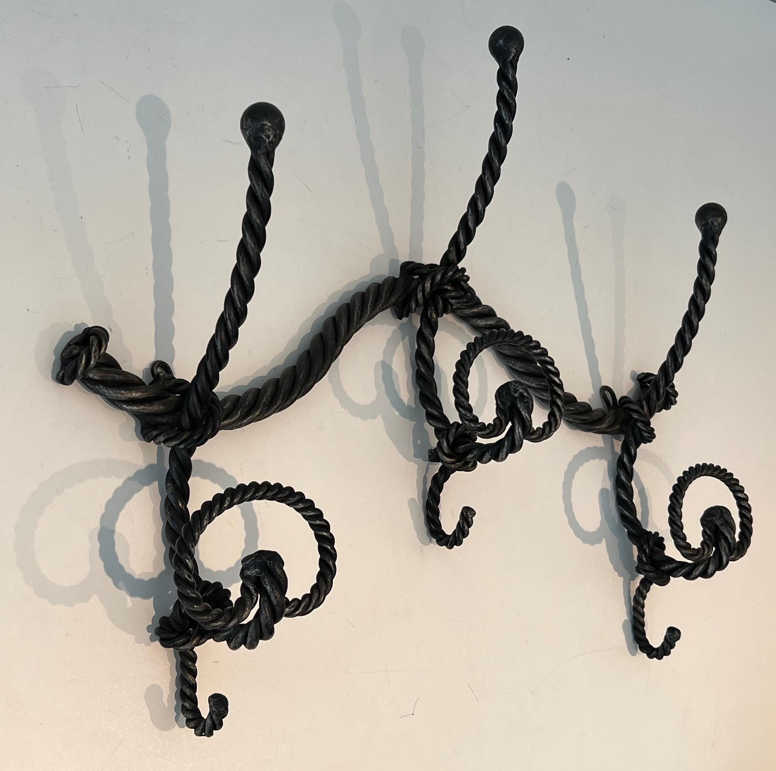 Twisted Wrought Iron Coat Rack. French Work For Sale 10