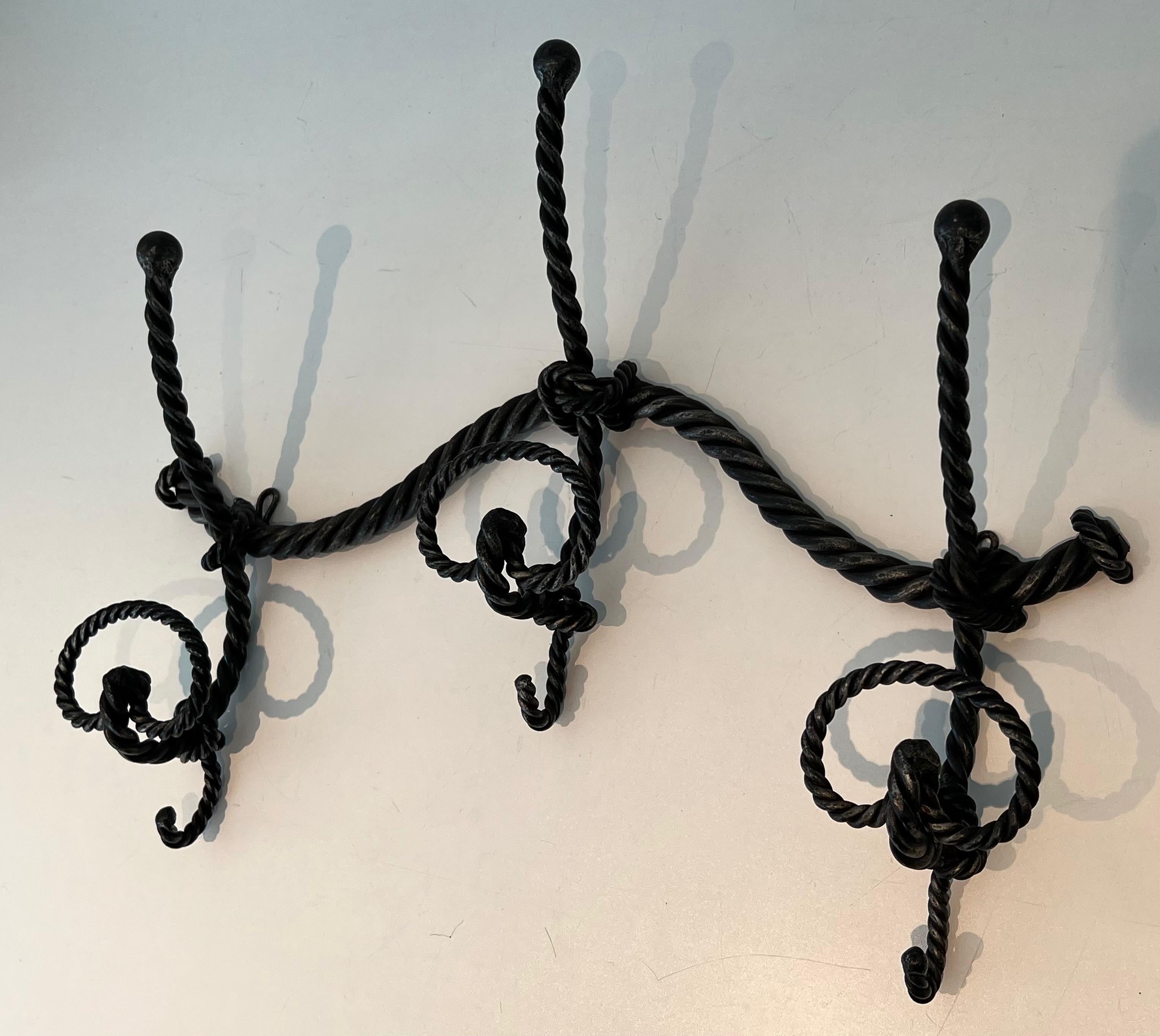 Twisted Wrought Iron Coat Rack. French Work For Sale 11