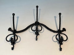 Twisted Wrought Iron Coat Rack. French Work