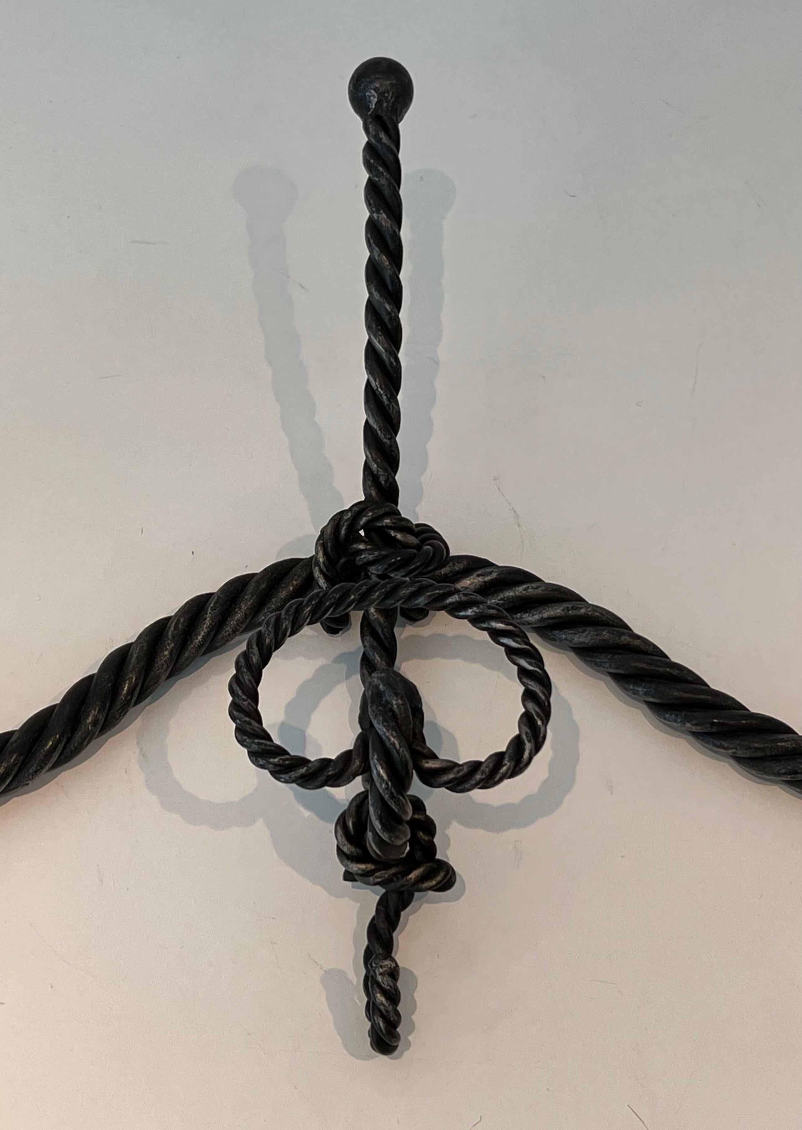Twisted Wrought Iron Coat Rack. French Work For Sale 1
