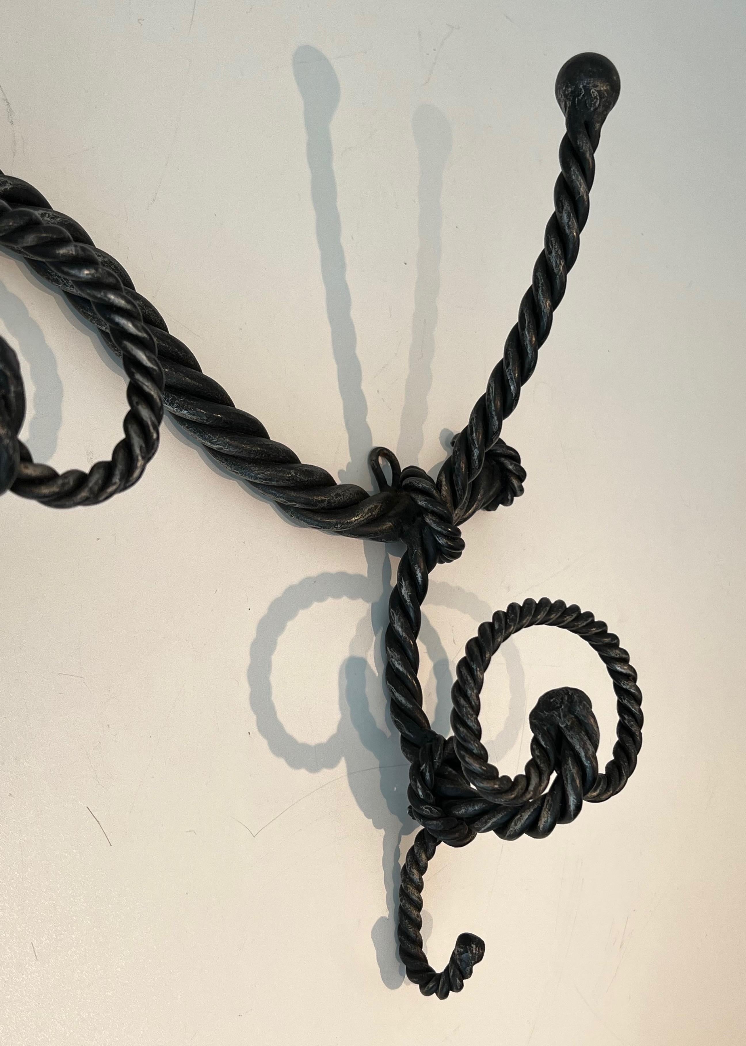 Twisted Wrought Iron Coat Rack. French Work For Sale 2