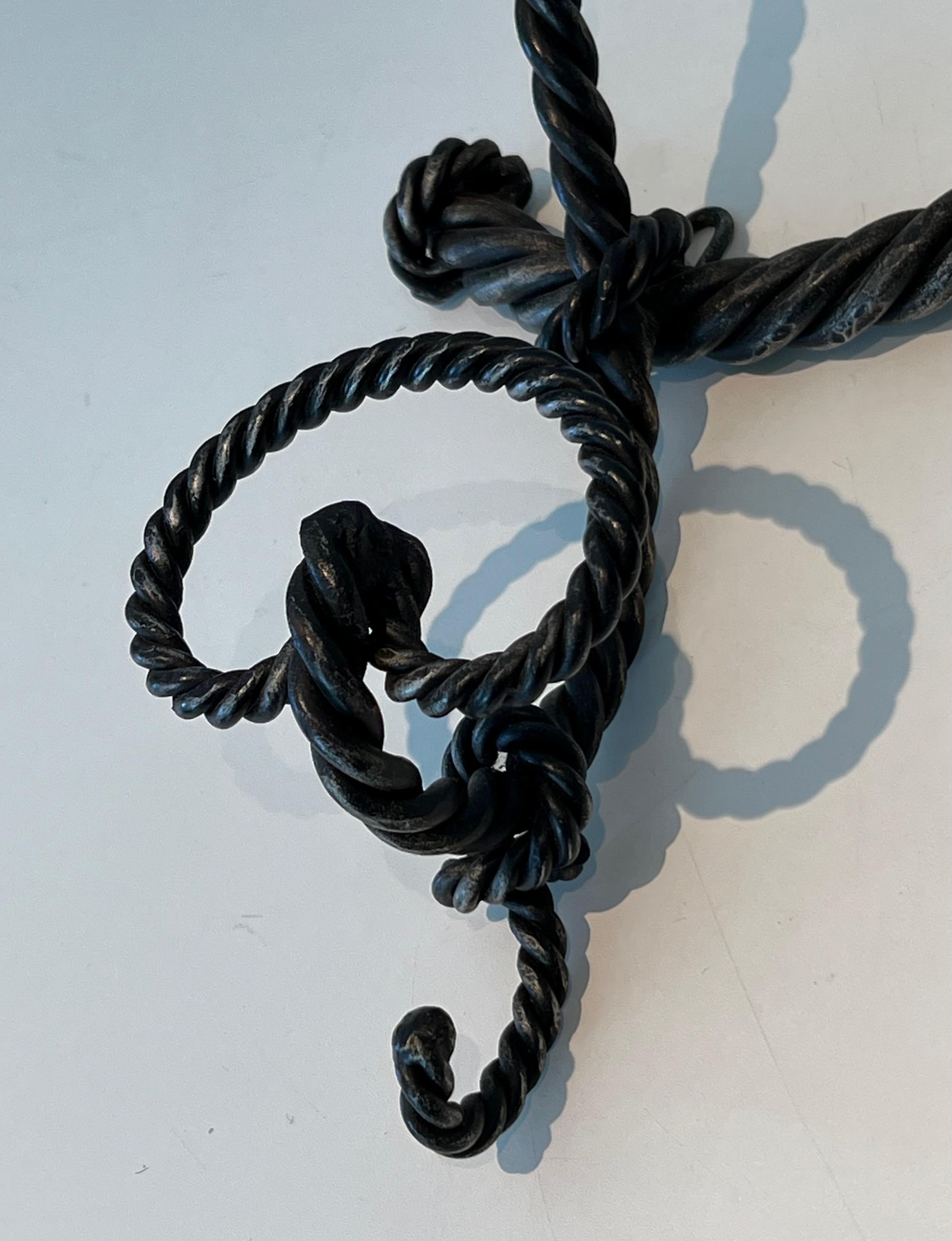 Twisted Wrought Iron Coat Rack. French Work For Sale 4