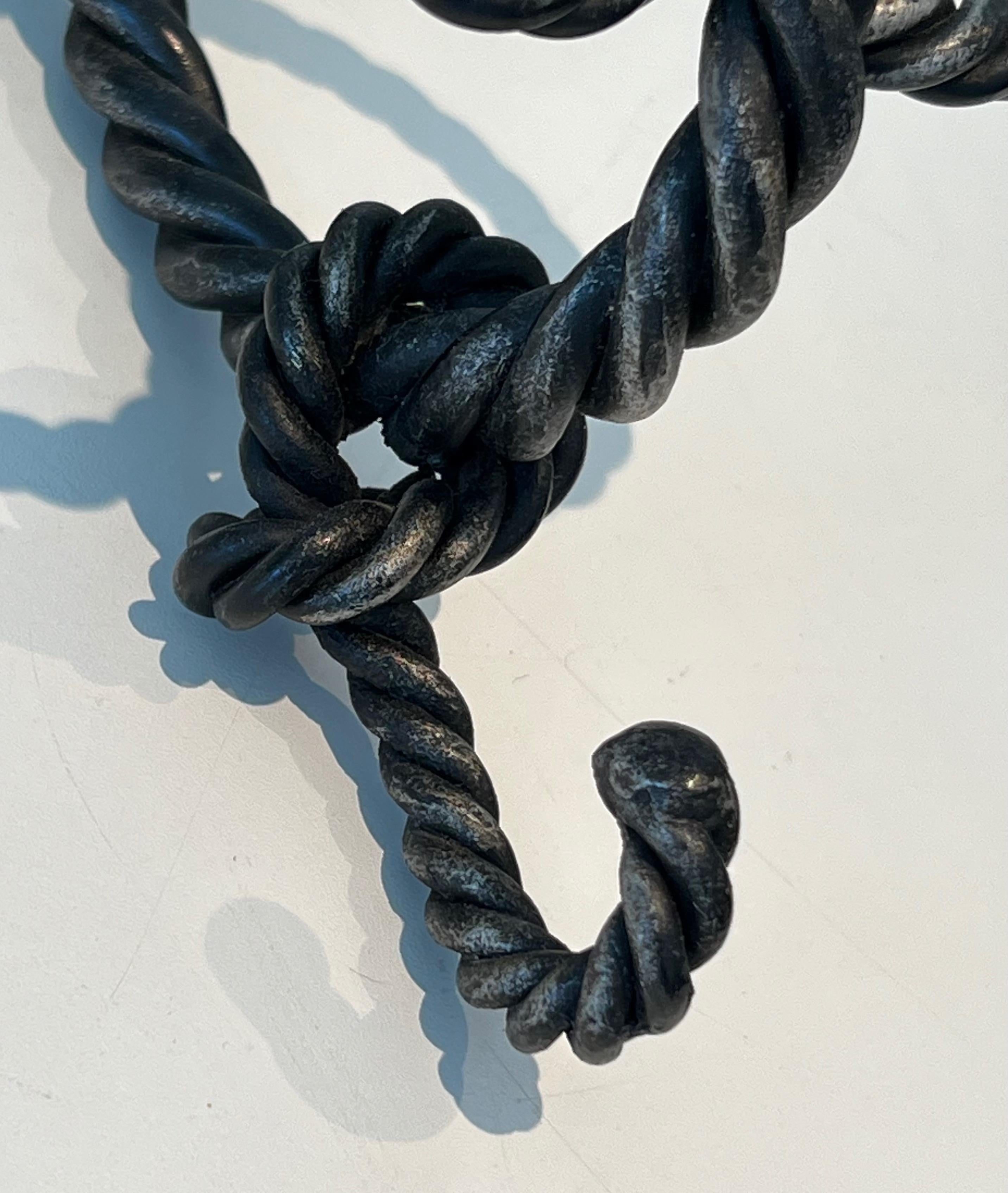 Twisted Wrought Iron Coat Rack. French Work For Sale 5