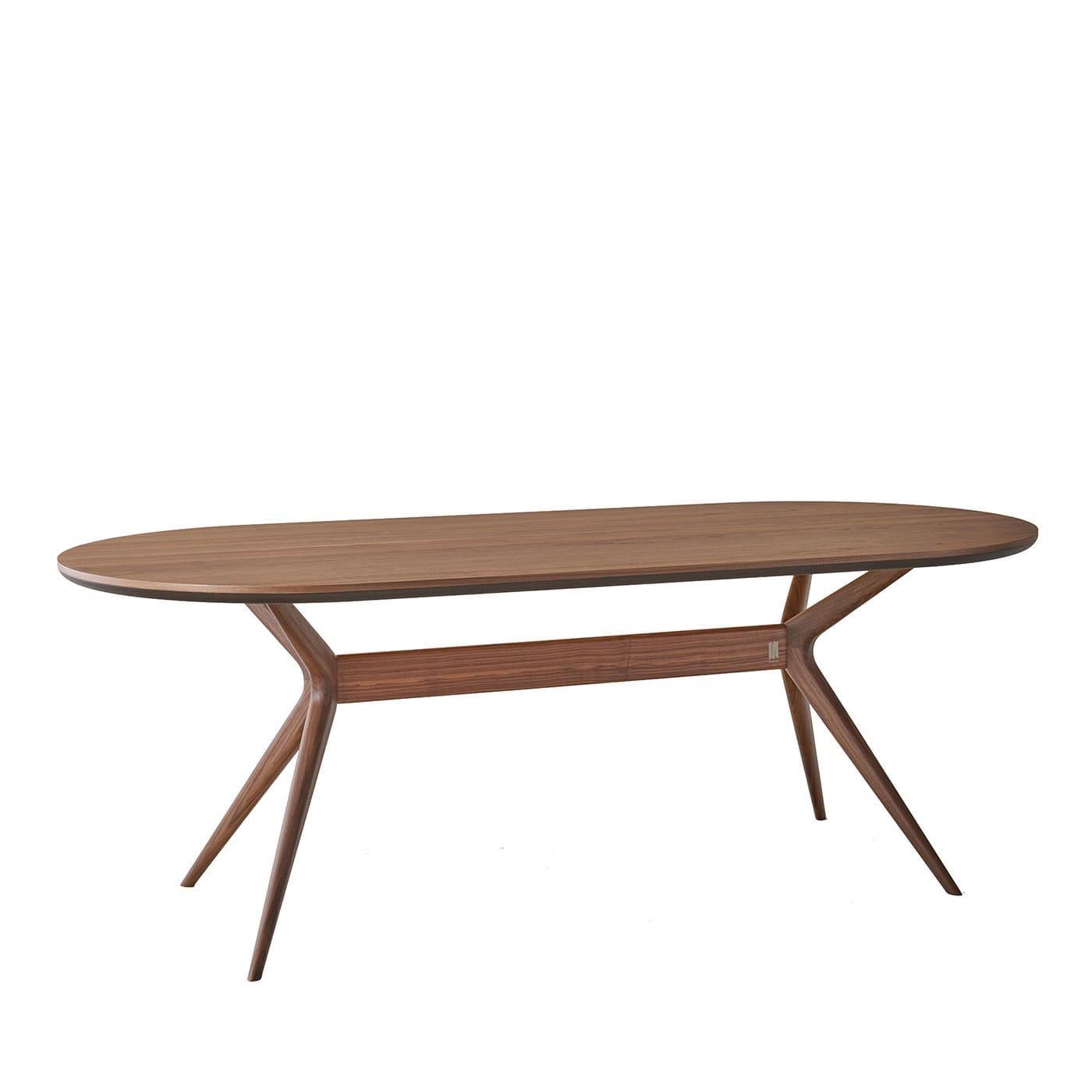 Mesa de Comedor Ovalada Twister de Madera Canaletto Nogal en venta 1