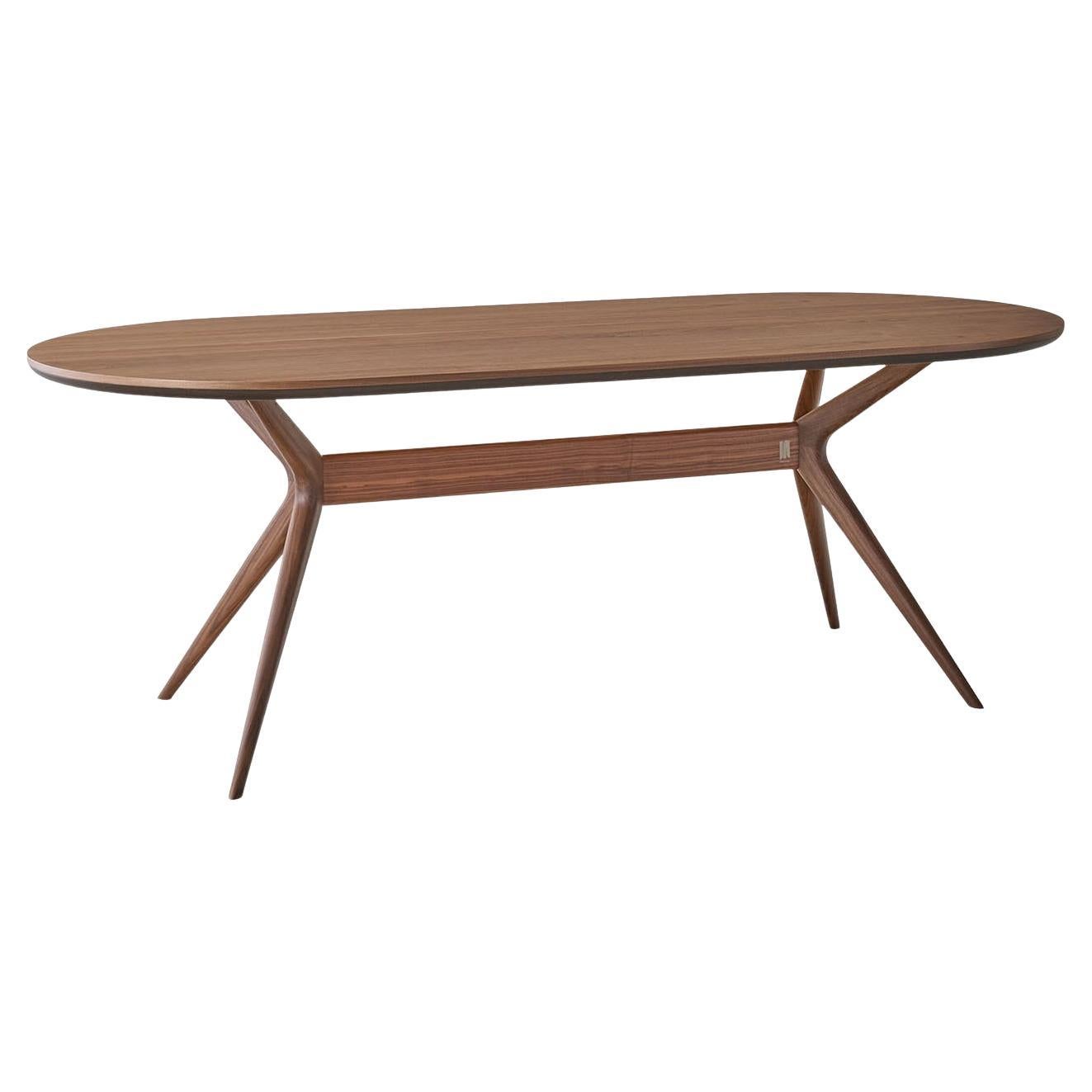 Mesa de Comedor Ovalada Twister de Madera Canaletto Nogal en venta
