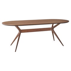 Mesa de Comedor Ovalada Twister de Madera Canaletto Nogal