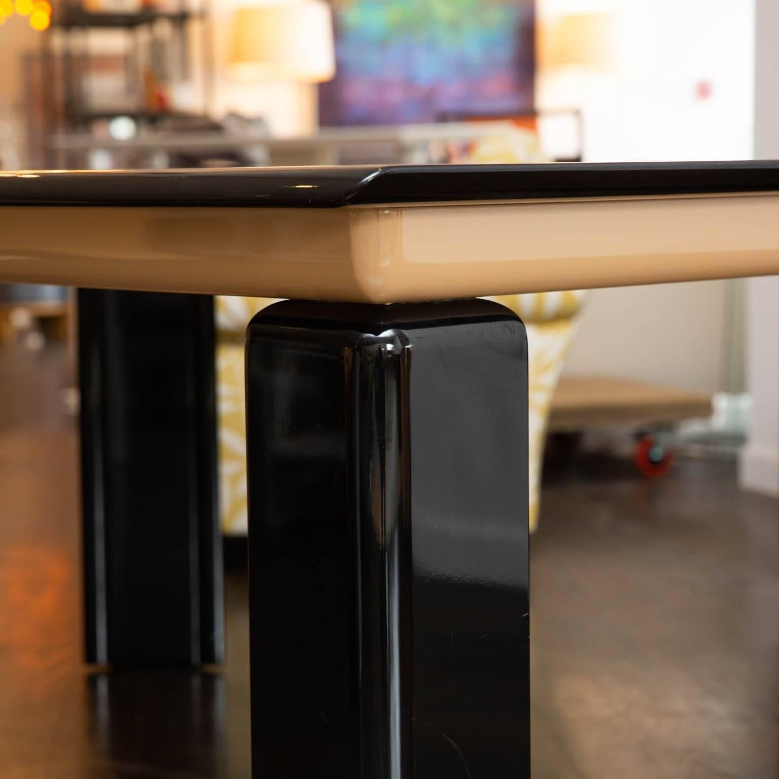 Canadian Two-Toned Lacquered Dining Table by Roger Rougier