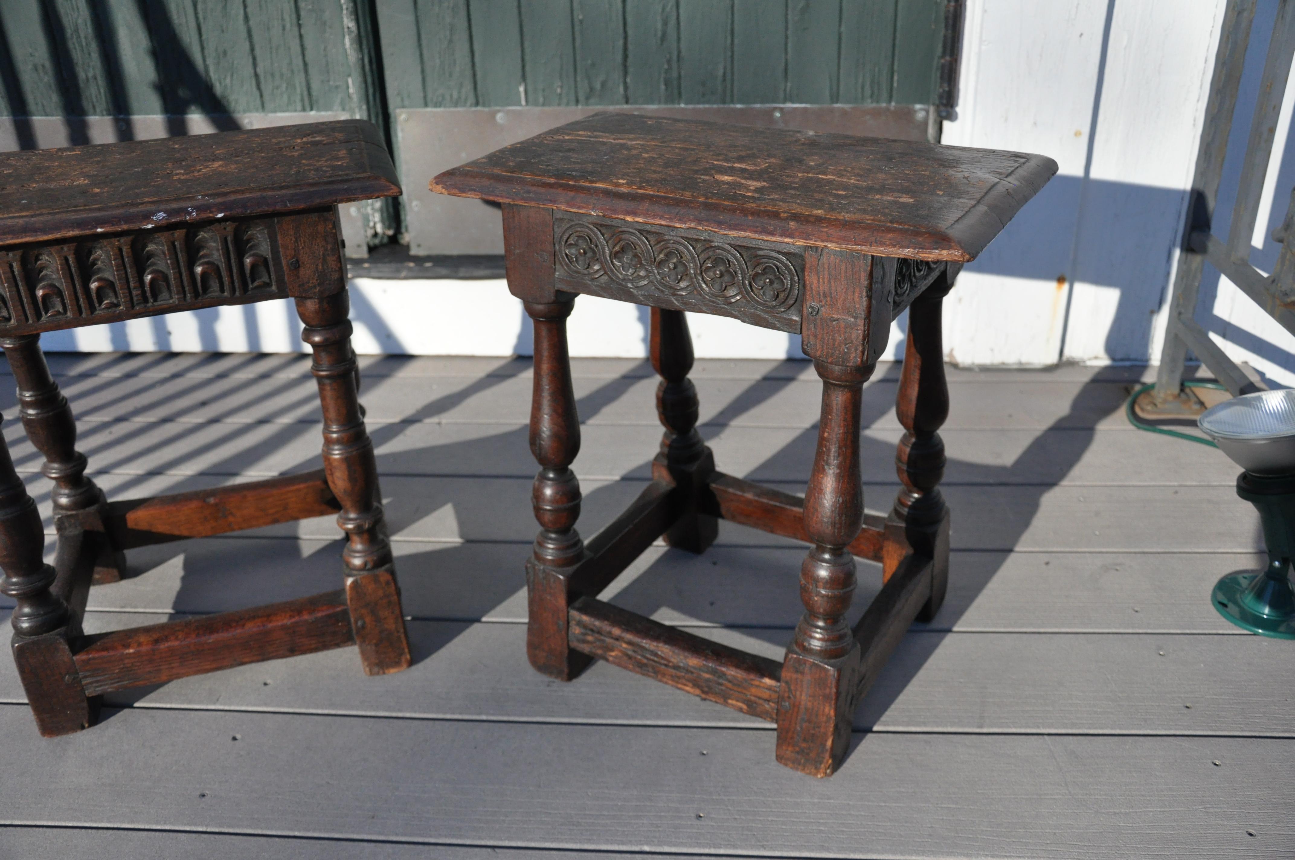 Two 17th Century Oak Joint Stools 5