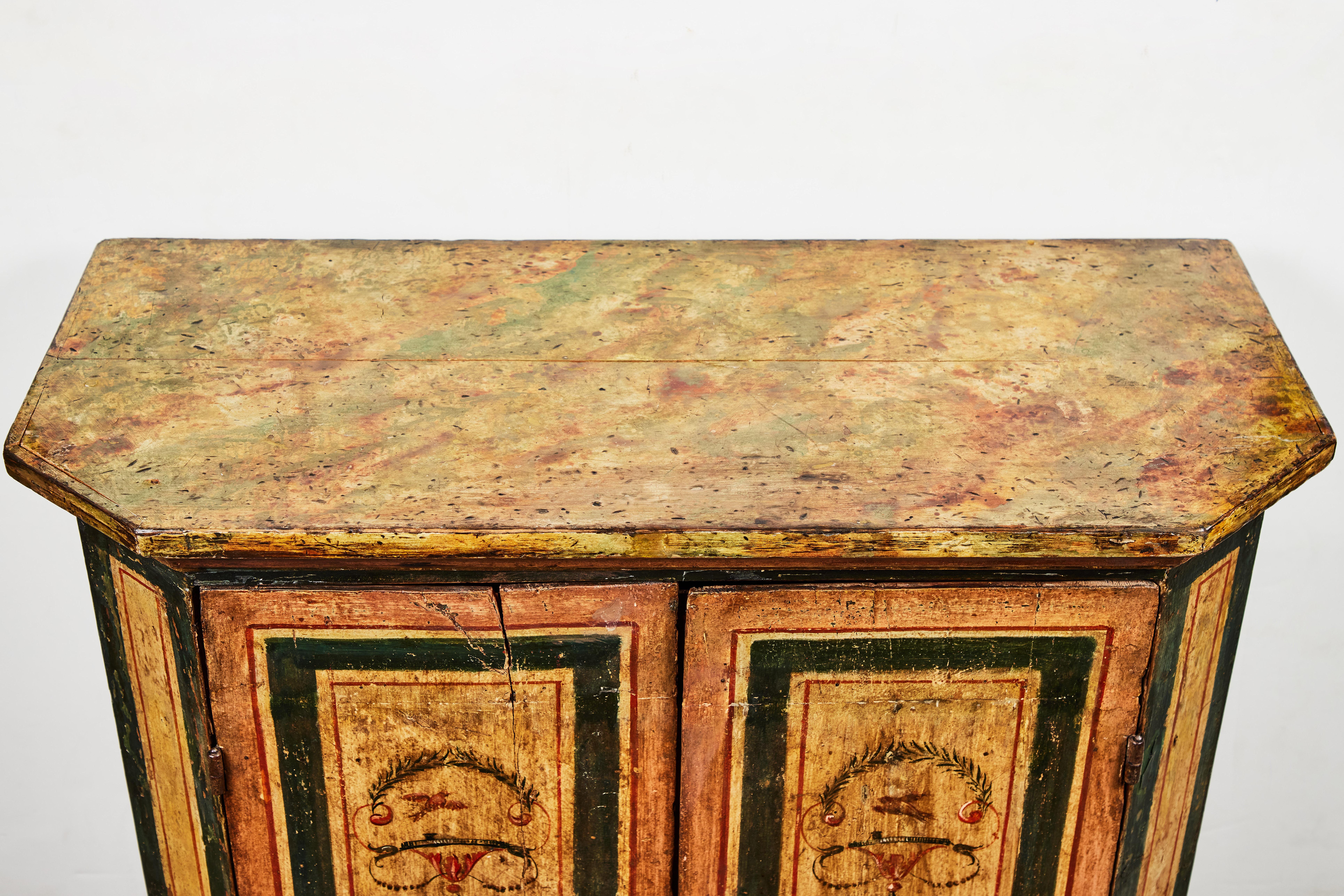 Two, 18th Century, Italian, Hand Painted Cabinets For Sale 5