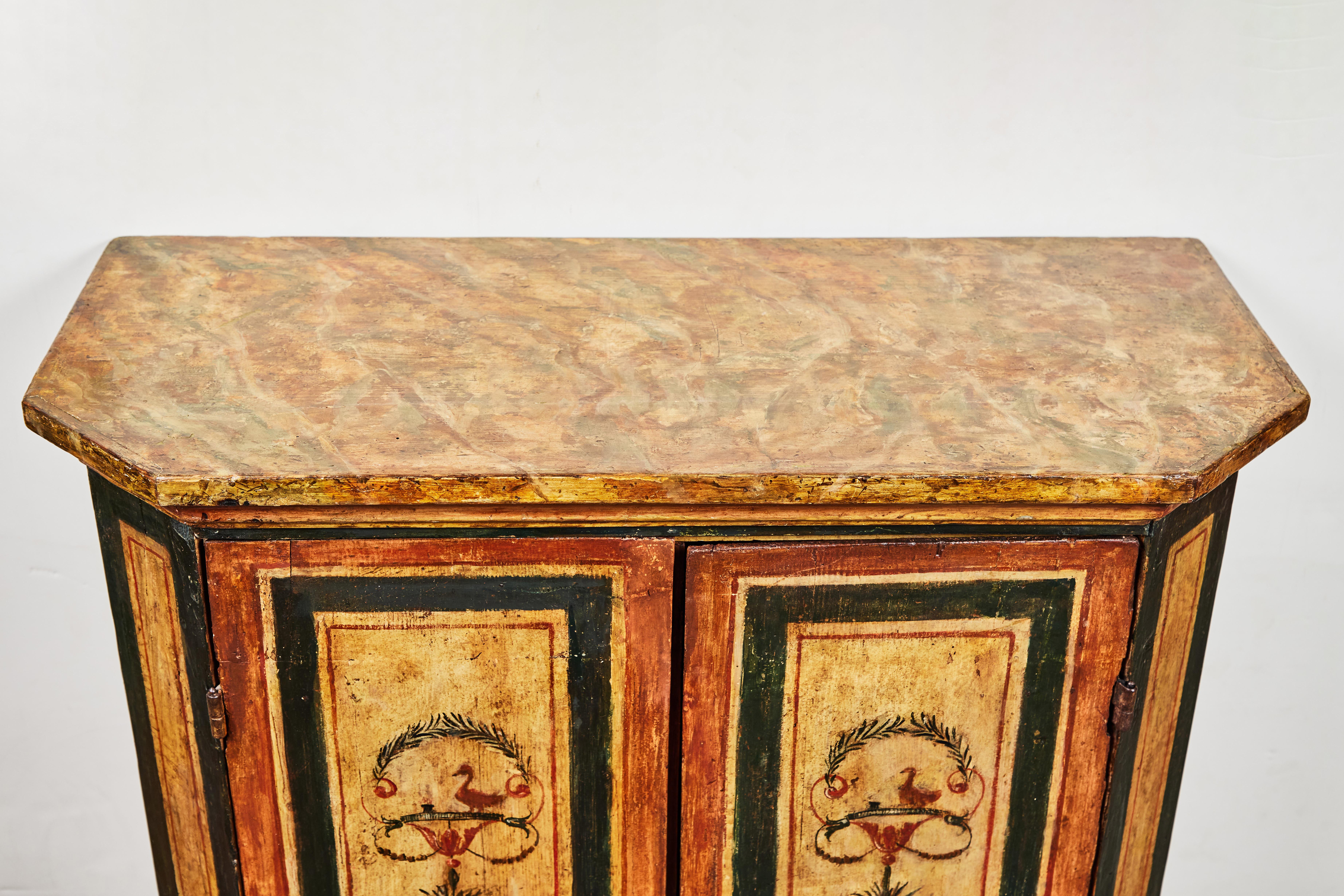 Two, 18th Century, Italian, Hand Painted Cabinets In Good Condition For Sale In Newport Beach, CA