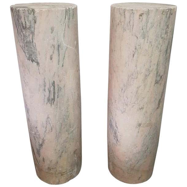 Two 18th Century French Pink Marble Columns/Pillars For Sale at 1stDibs