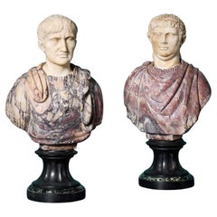 Two 18th Century Italian Marble Emperor Busts