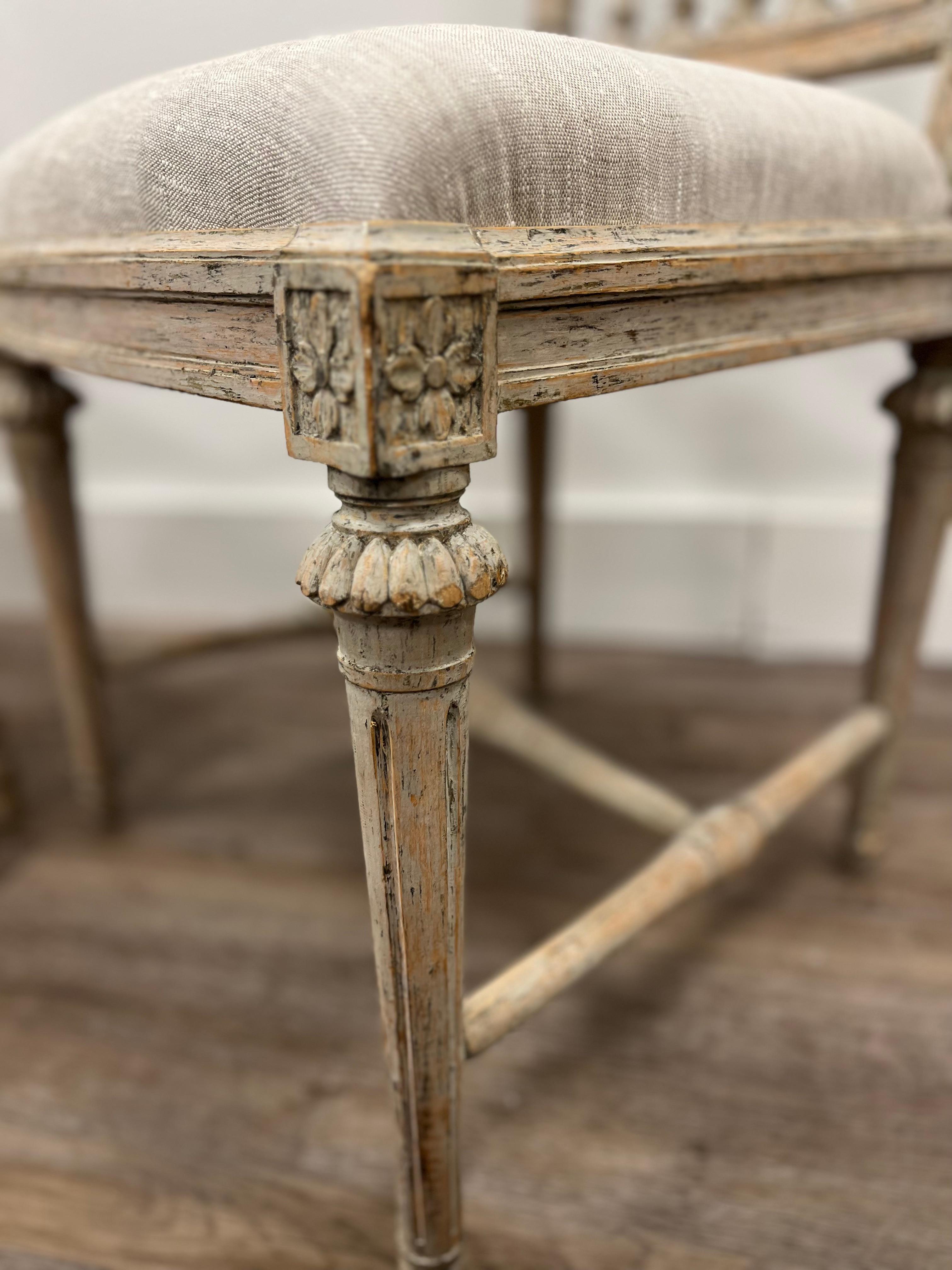 Two Similar 18th Century Swedish Gustavian Chairs For Sale 1