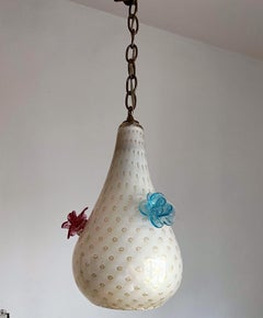 Deux lanternes en verre de Murano des années 1940 par Seguso, Italie