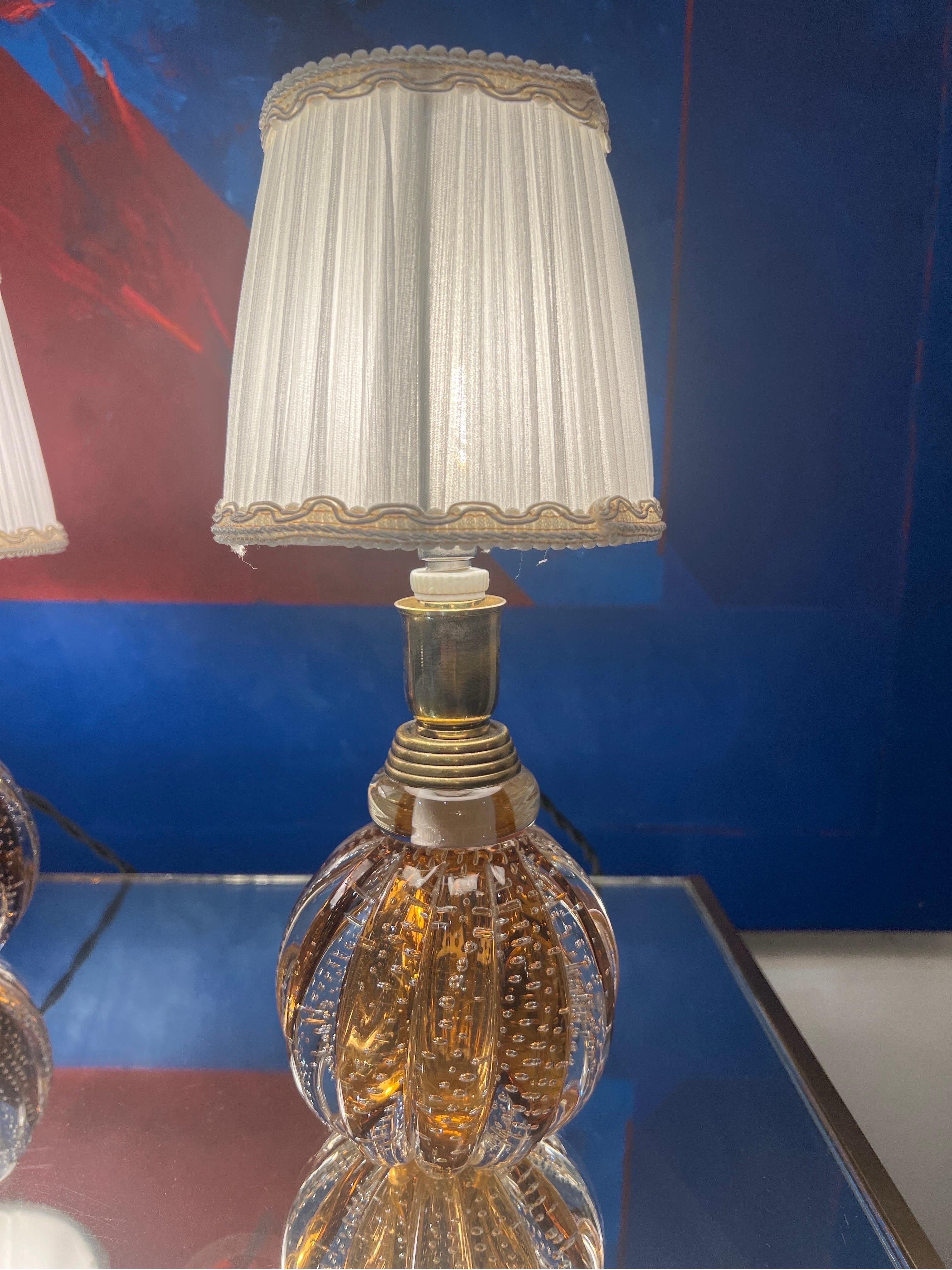 Hand-Crafted Two 1950s bullicante ball lamps by archemide Seguso 