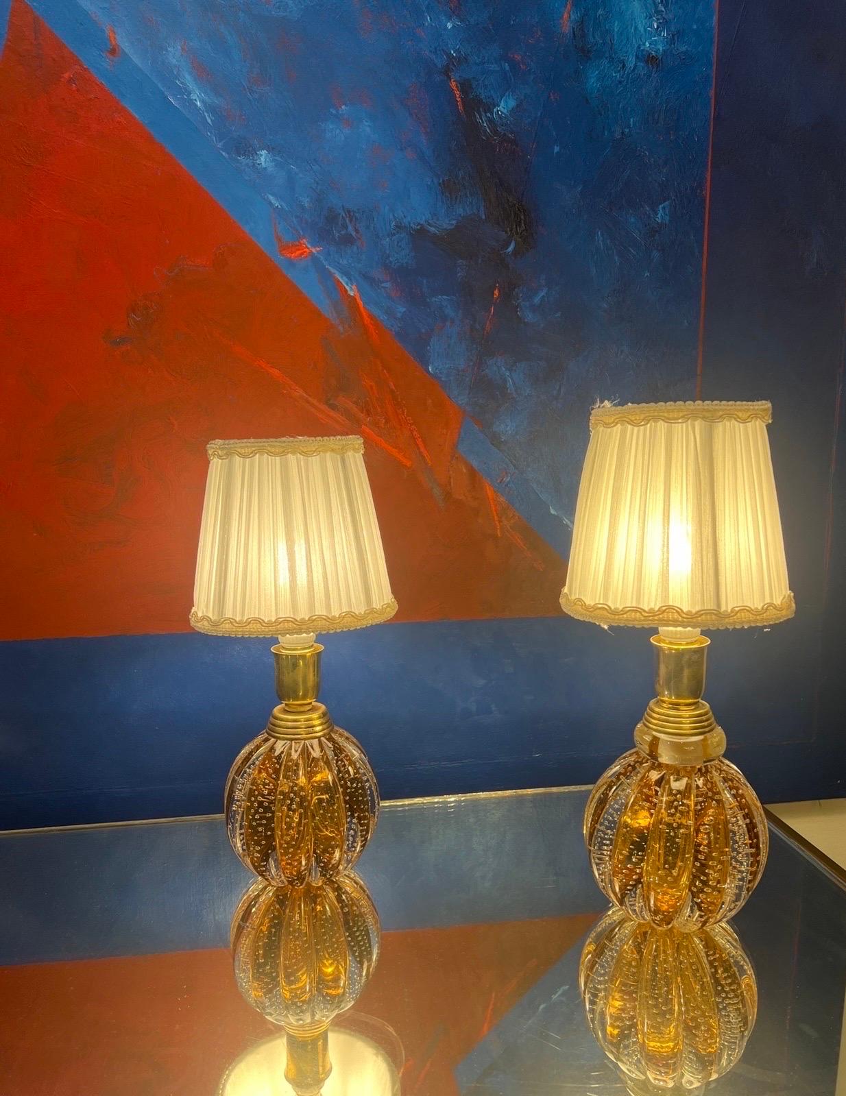 20th Century Two 1950s bullicante ball lamps by archemide Seguso 