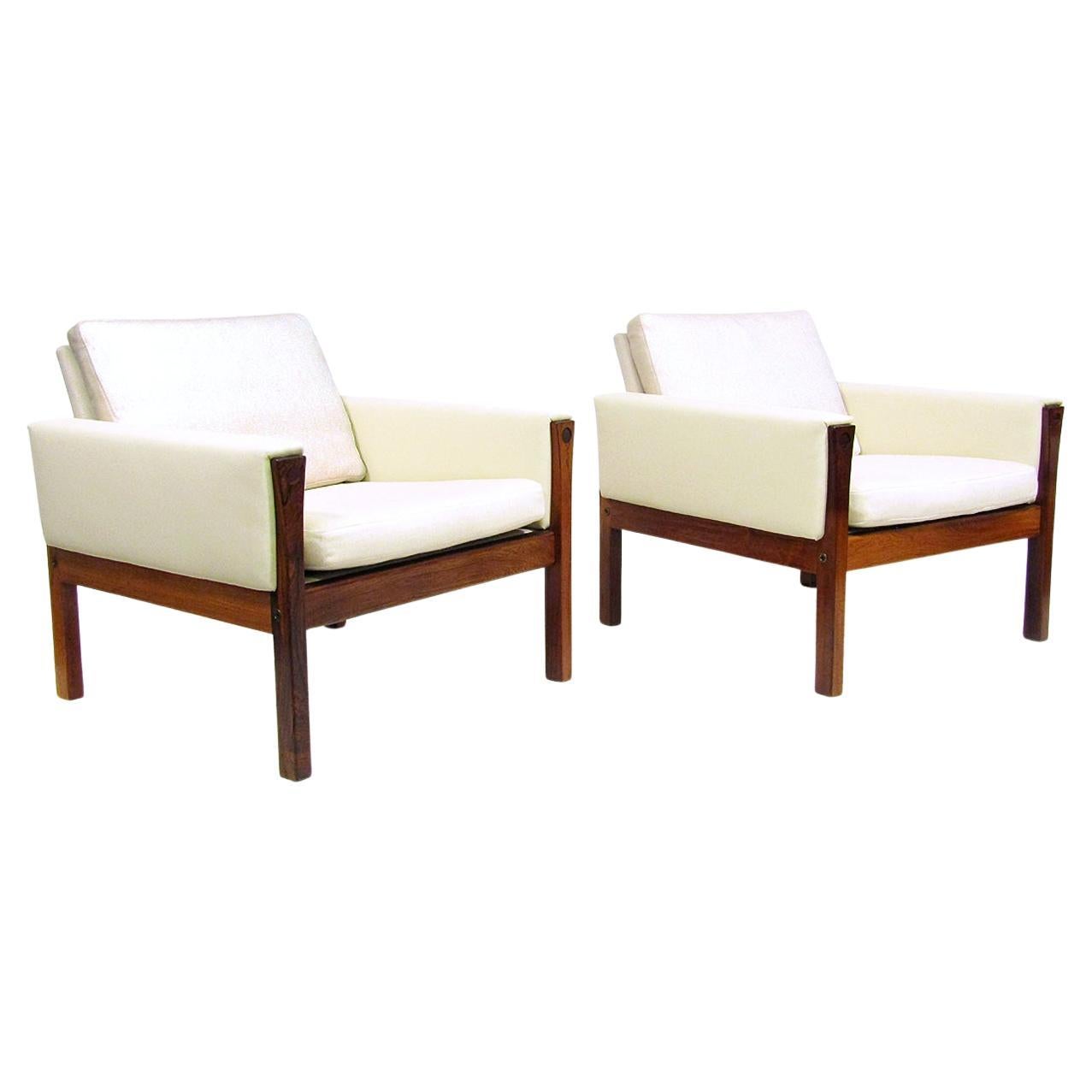 Two 1960s Danish "AP-62" Rosewood Lounge Chairs by Hans Wegner