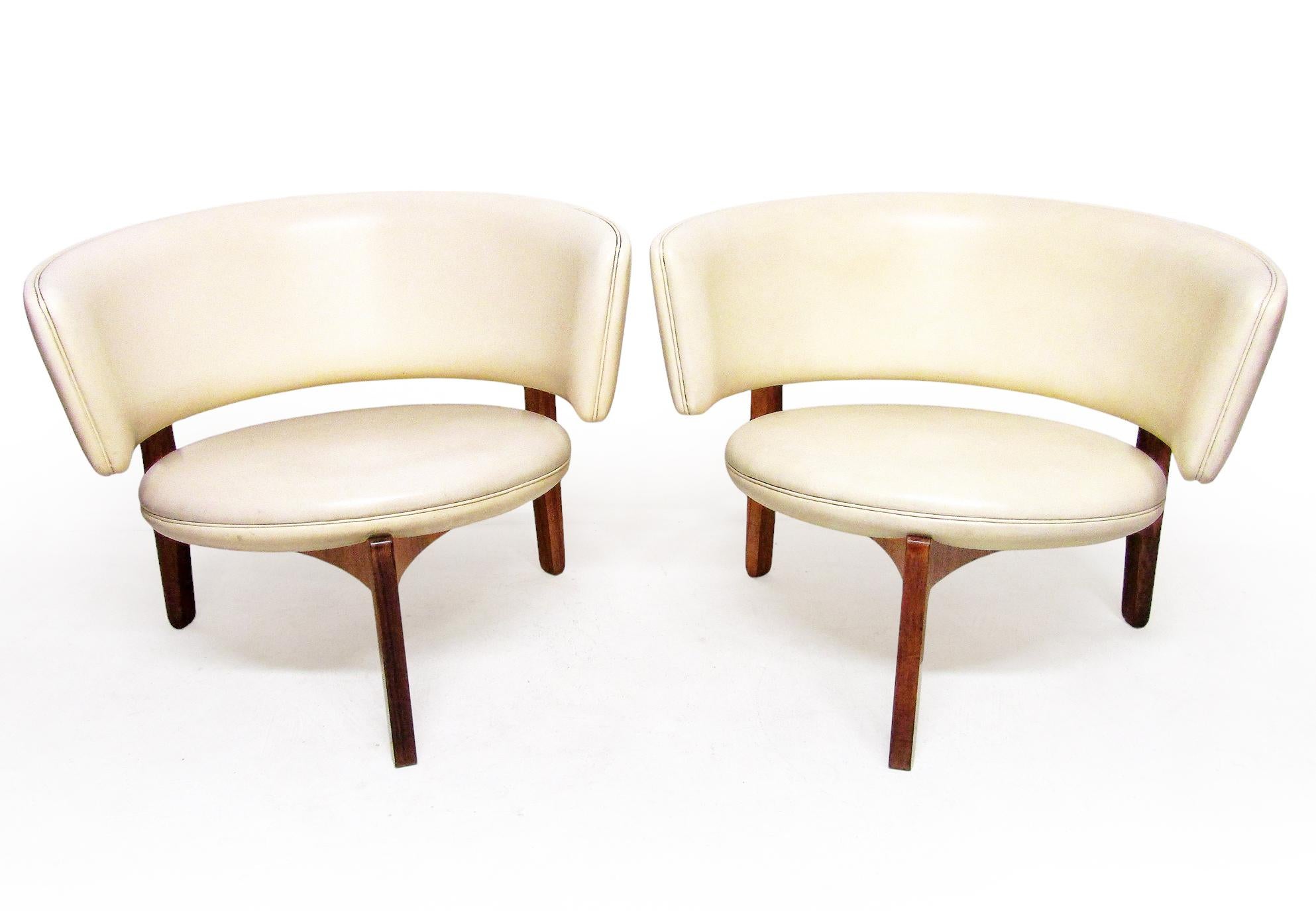 20th Century Two 1960s Danish Lounge Chairs In Rosewood by Sven Ellekaer For Sale