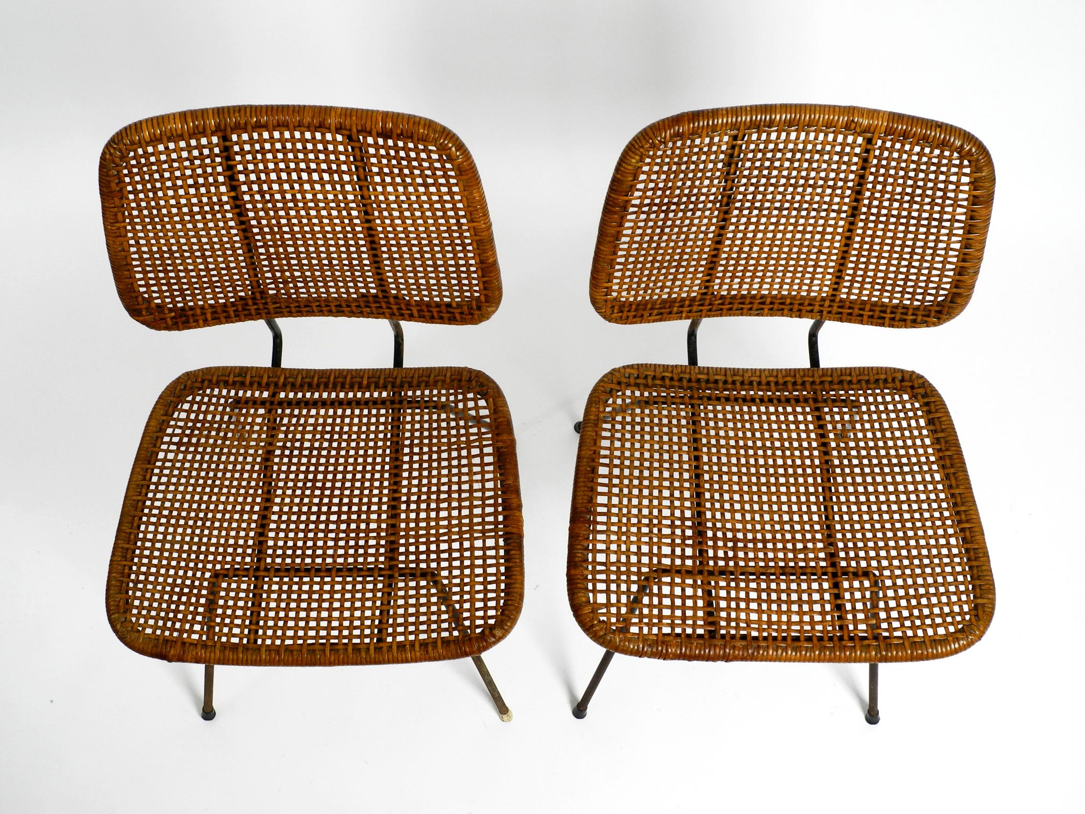 Two 1960s Italian Bamboo Dining Room Chairs in a Very Good Vintage Condition For Sale 4