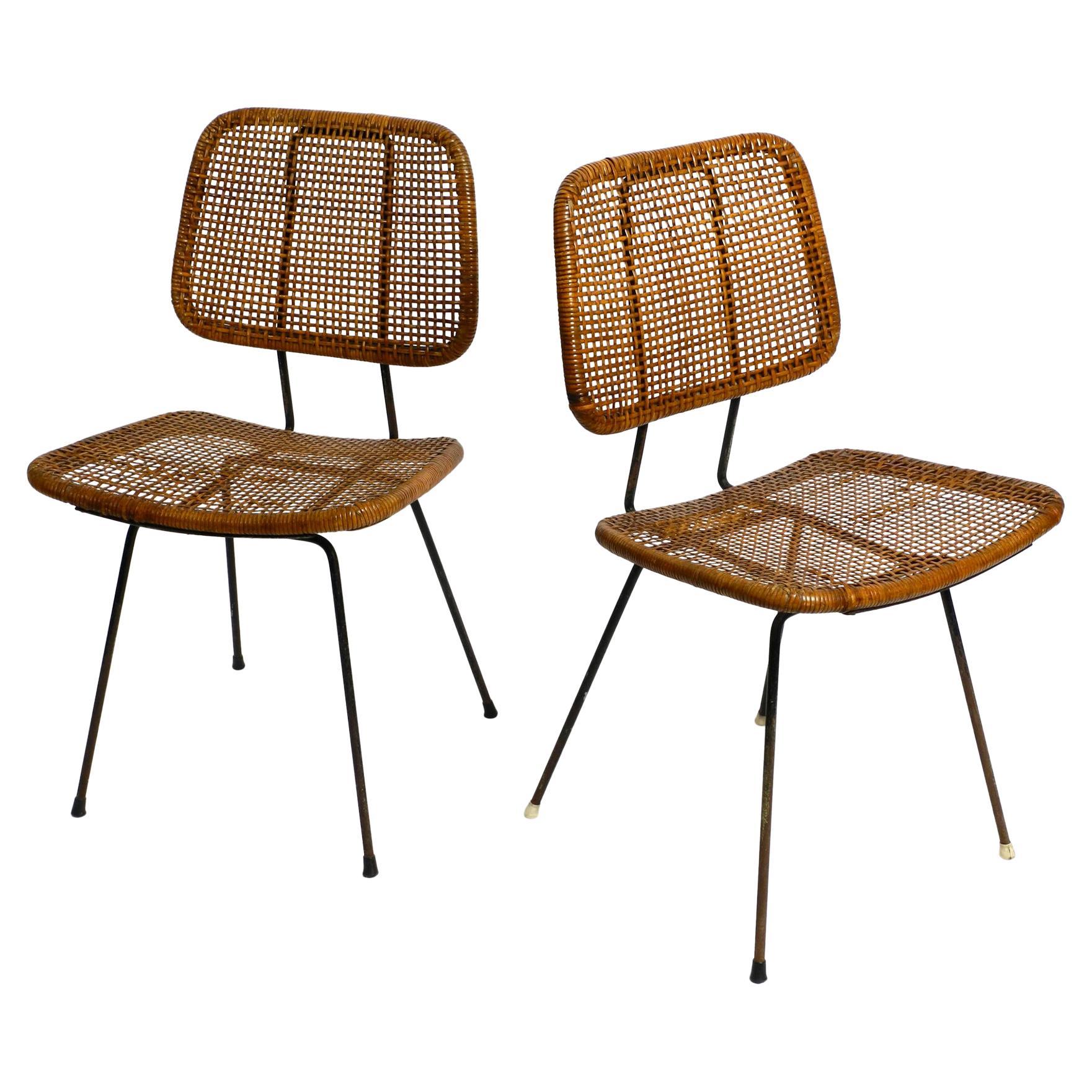 Two 1960s Italian Bamboo Dining Room Chairs in a Very Good Vintage Condition For Sale