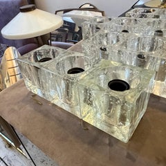 Two 1960s Mid-Century Modern Heavy Murano Glass Italian Wall Sconces by Sciolari