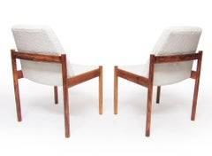 Two 1960s Side Lounge Chairs in Rosewood and Bouclé by Sven Dysthe for Dokka