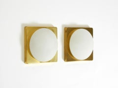 Two 1970s brass wall lamps by Rolf Krüger for Heinz Neuhaus Leuchten