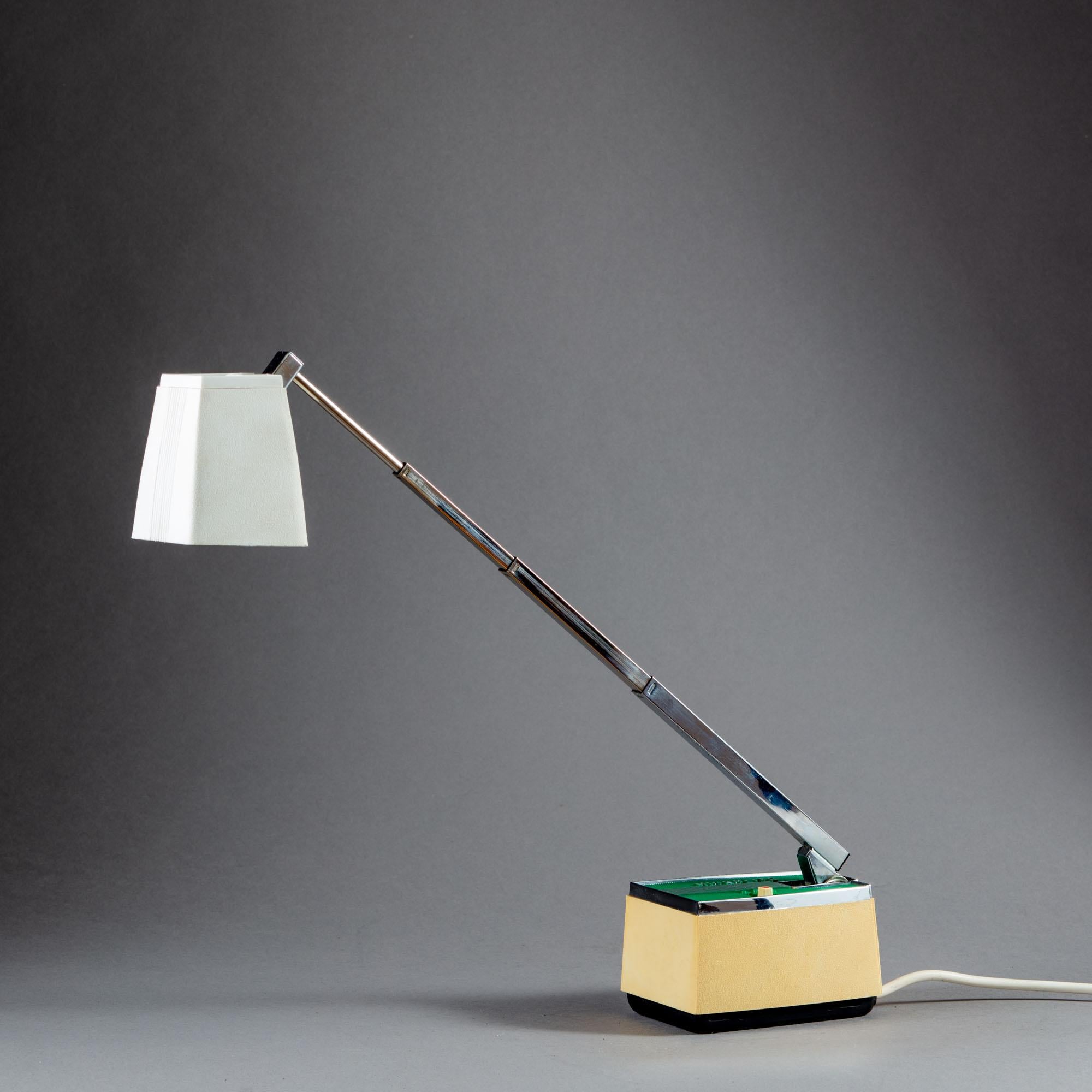 20th Century Two 1970s Microlite Collapsible and Folding Desk Lamps with Polished Steel Stems