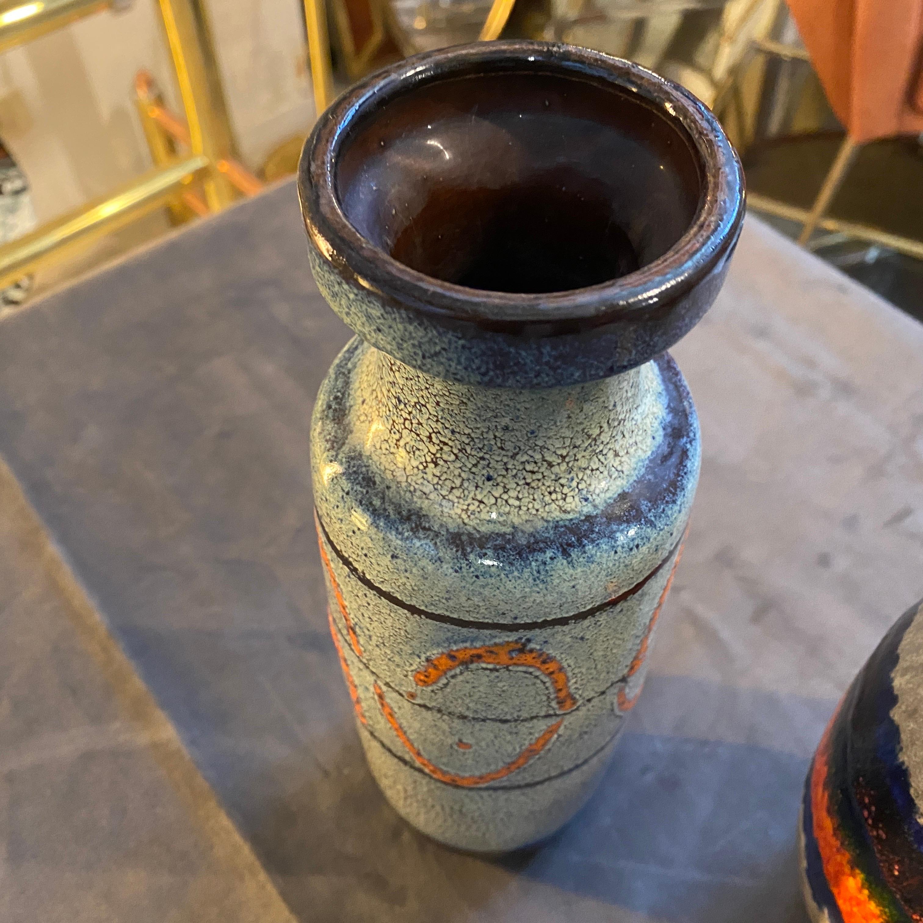 Two 1970s Mid-Century Modern Fat Lava Ceramic German Vases by Scheurich In Excellent Condition For Sale In Aci Castello, IT