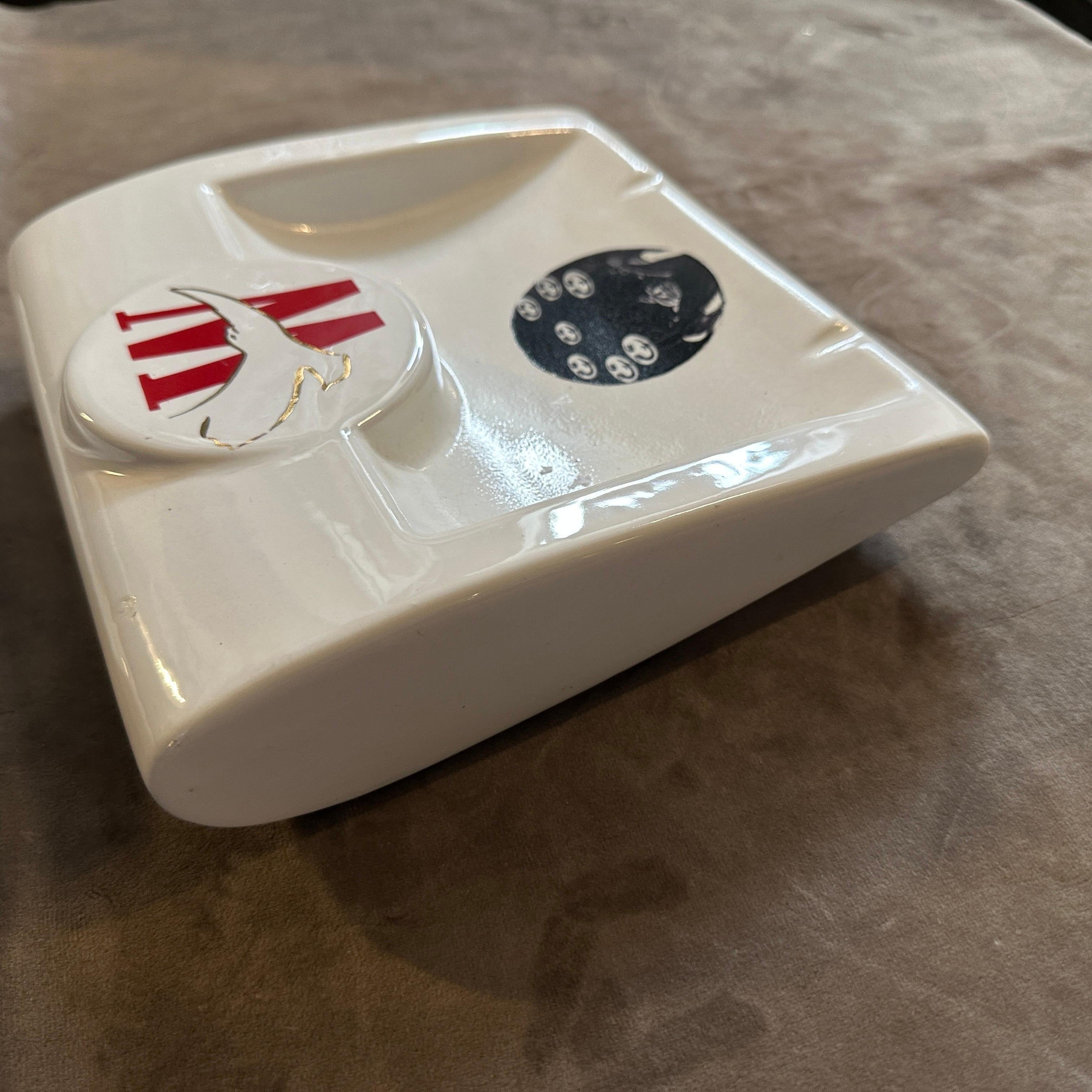 20th Century Two 1970s Mid-Century Modern Fornasetti for Winston White Ceramic Vide Poches For Sale