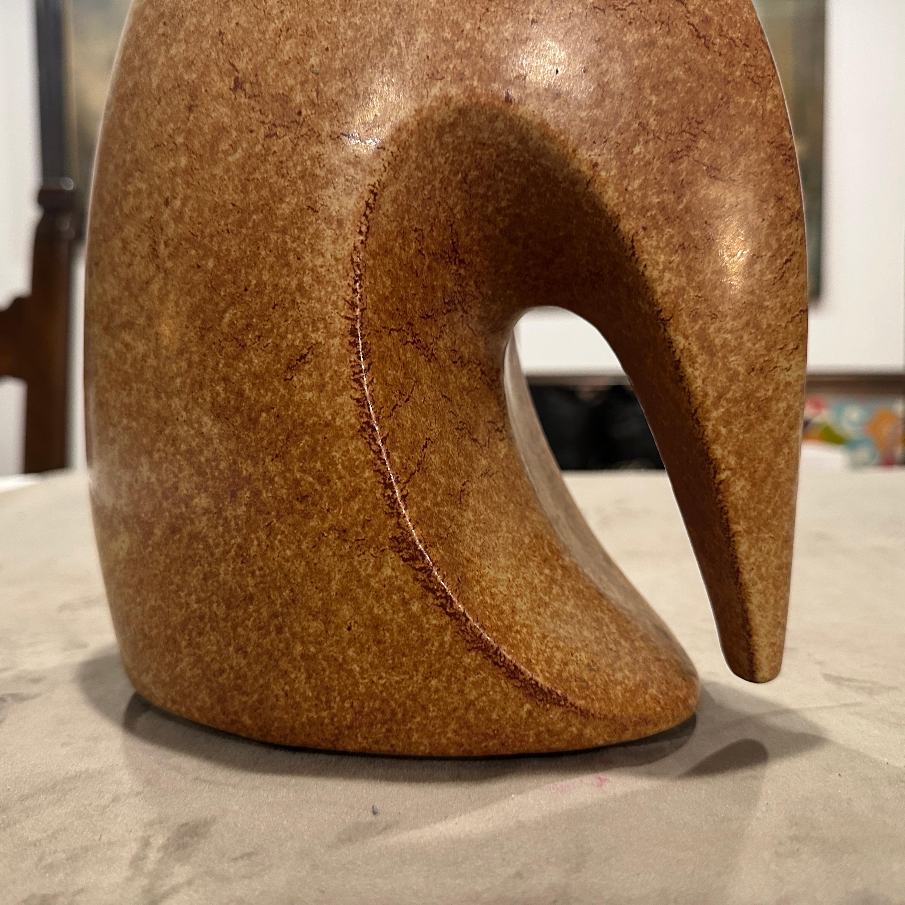Due vasi modernisti degli anni '70 in ceramica marrone di Giovanni Bertoncello in vendita 2