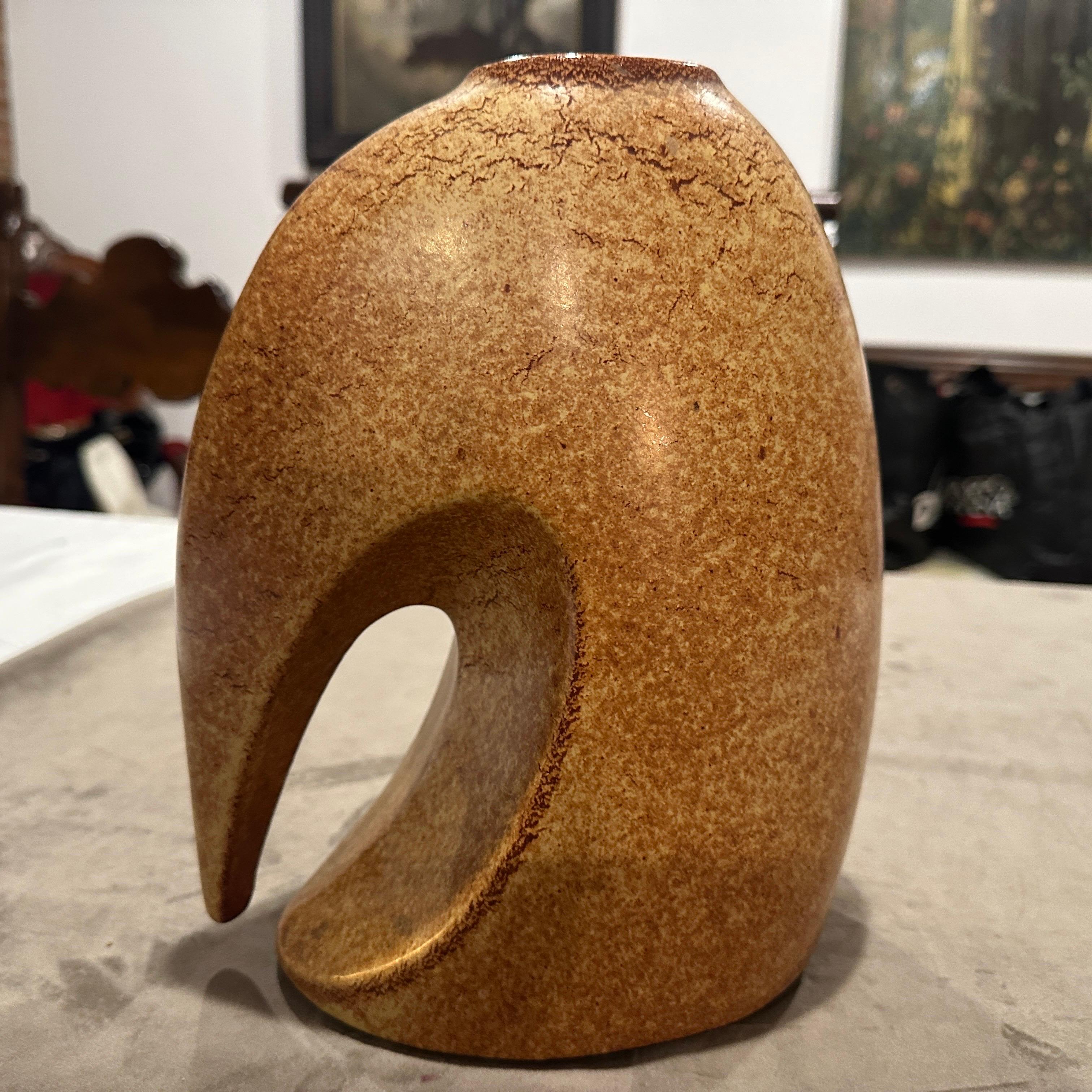Due vasi modernisti degli anni '70 in ceramica marrone di Giovanni Bertoncello in vendita 3