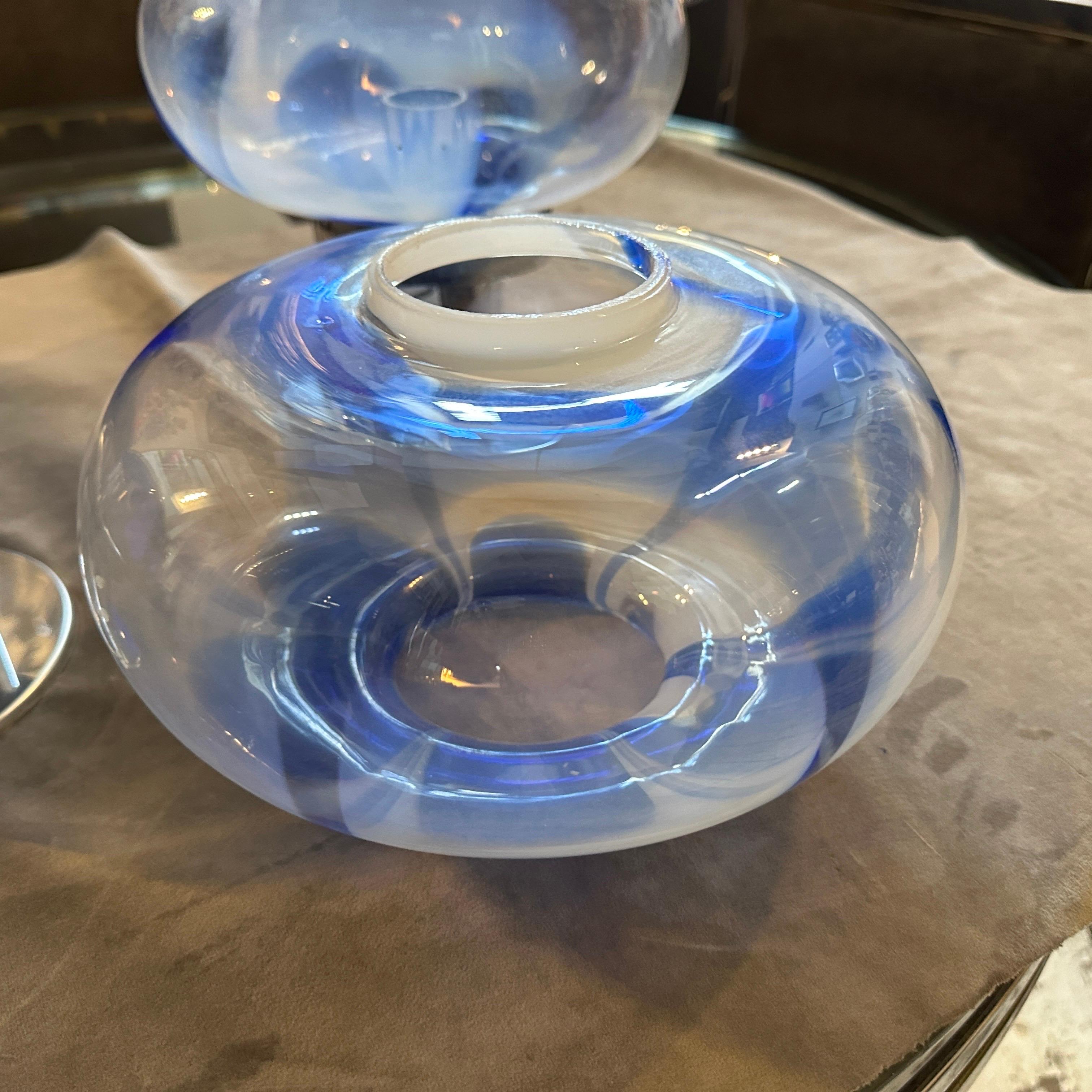 Zwei Tischlampen aus Murano-Glas und Stahl aus dem Space Age der 1970er Jahre von Mazzega im Angebot 6