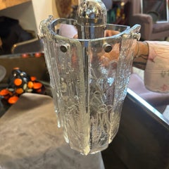 Two 1970s Space Age Murano Glass and Steel Wall Sconces by La Murrina