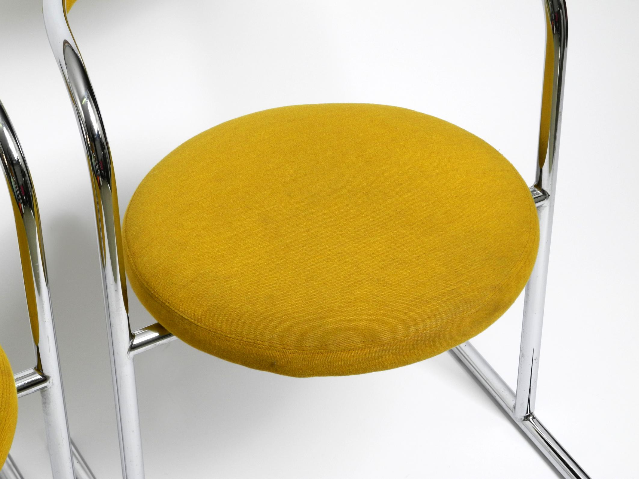 Two 1970s tubular steel upholstered chairs by Hanno von Gustedt for Thonet For Sale 5