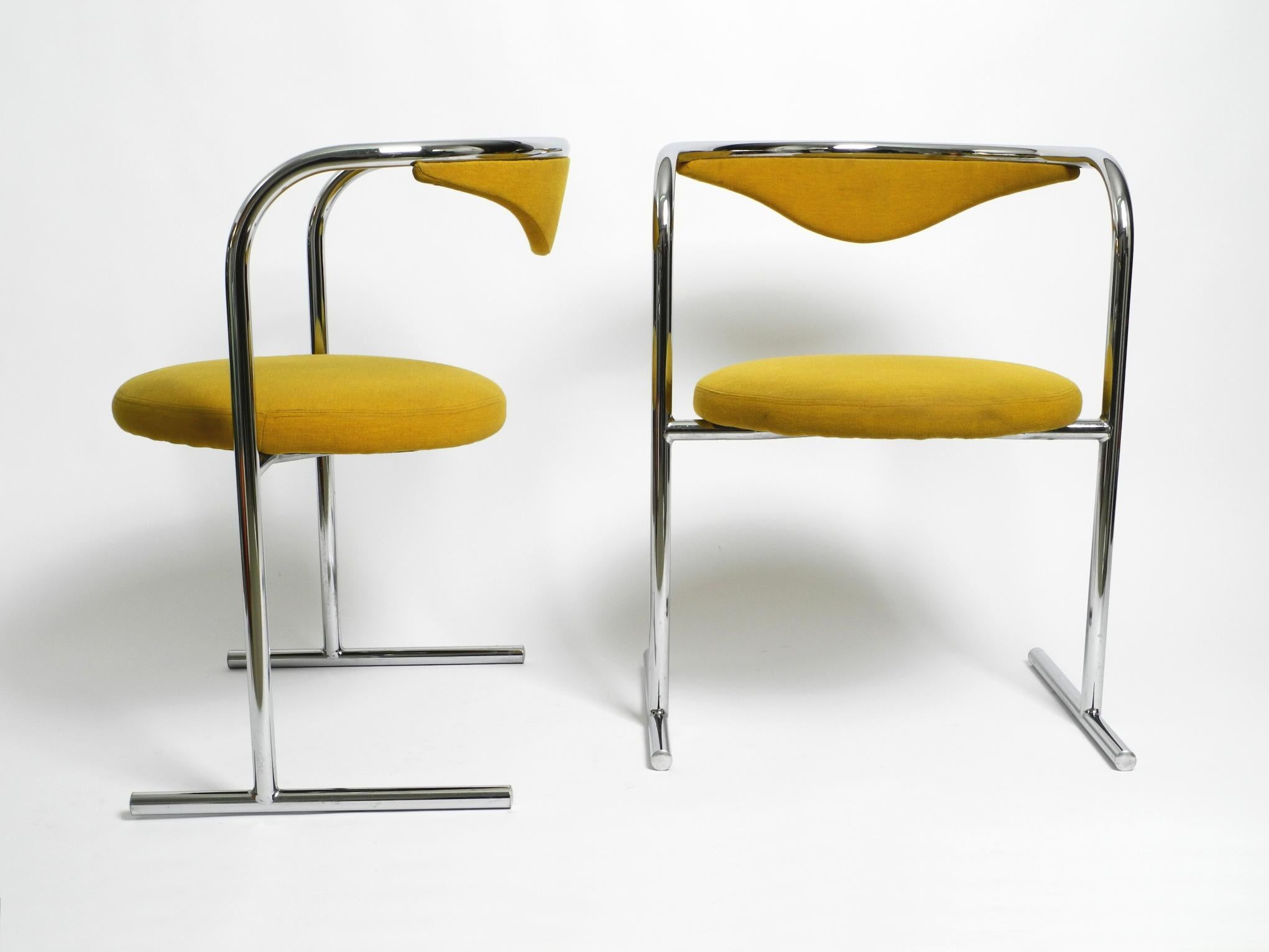 Two 1970s tubular steel upholstered chairs by Hanno von Gustedt for Thonet For Sale 11